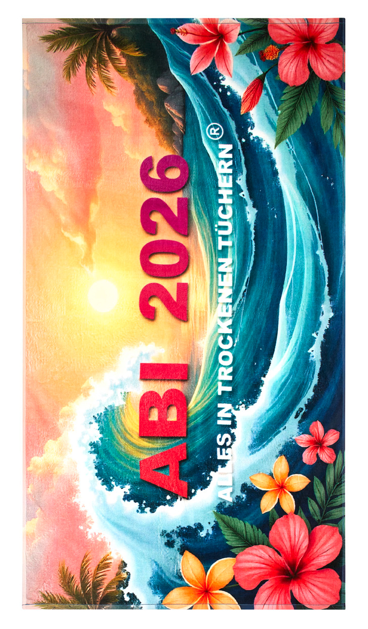 Egeria Strandtuch bedruckt Hawaii Abi 2026 | 723 candy pink