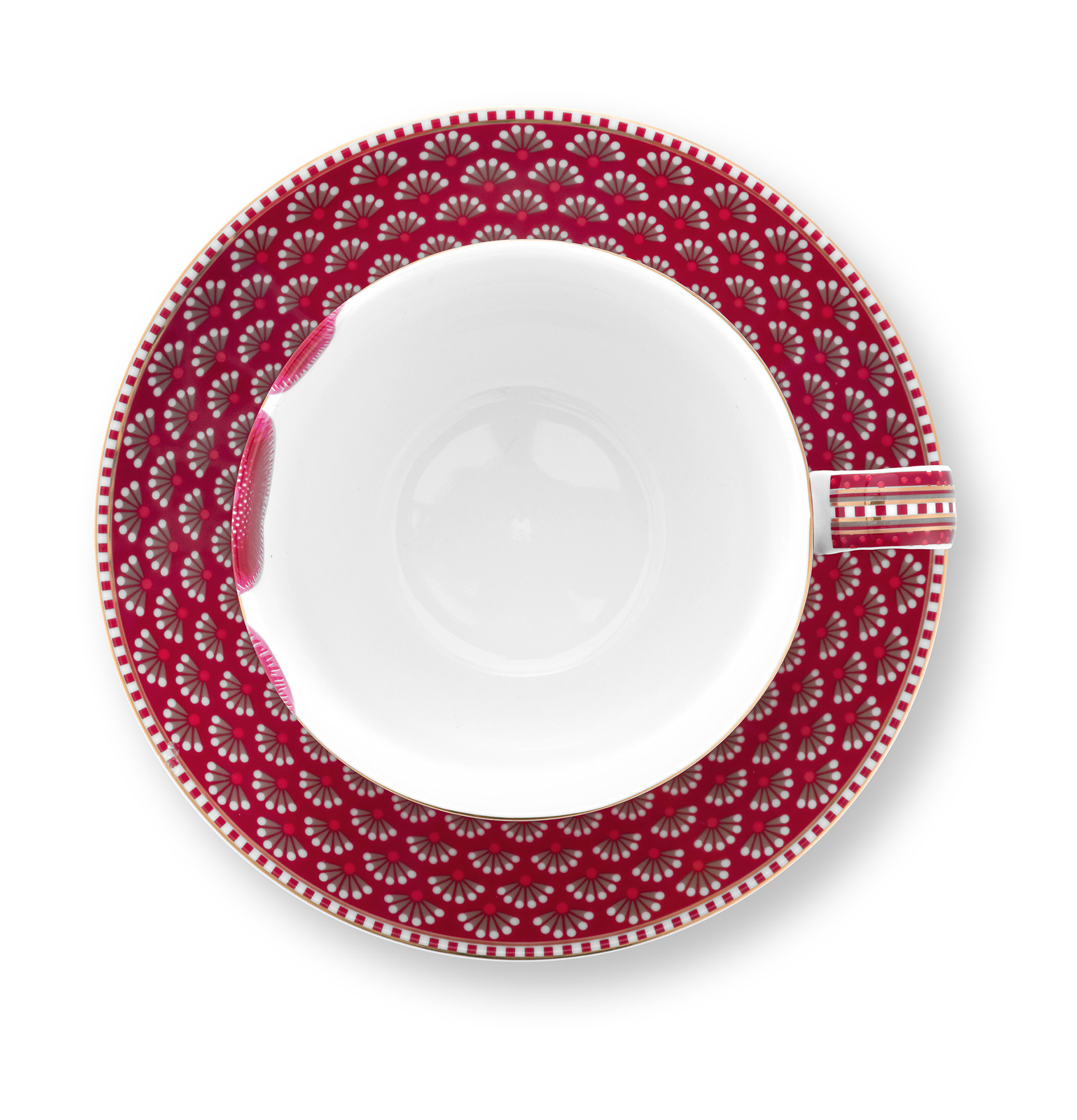 Pip Studio Tasse & Untertasse Blooming Tales | Dark Red