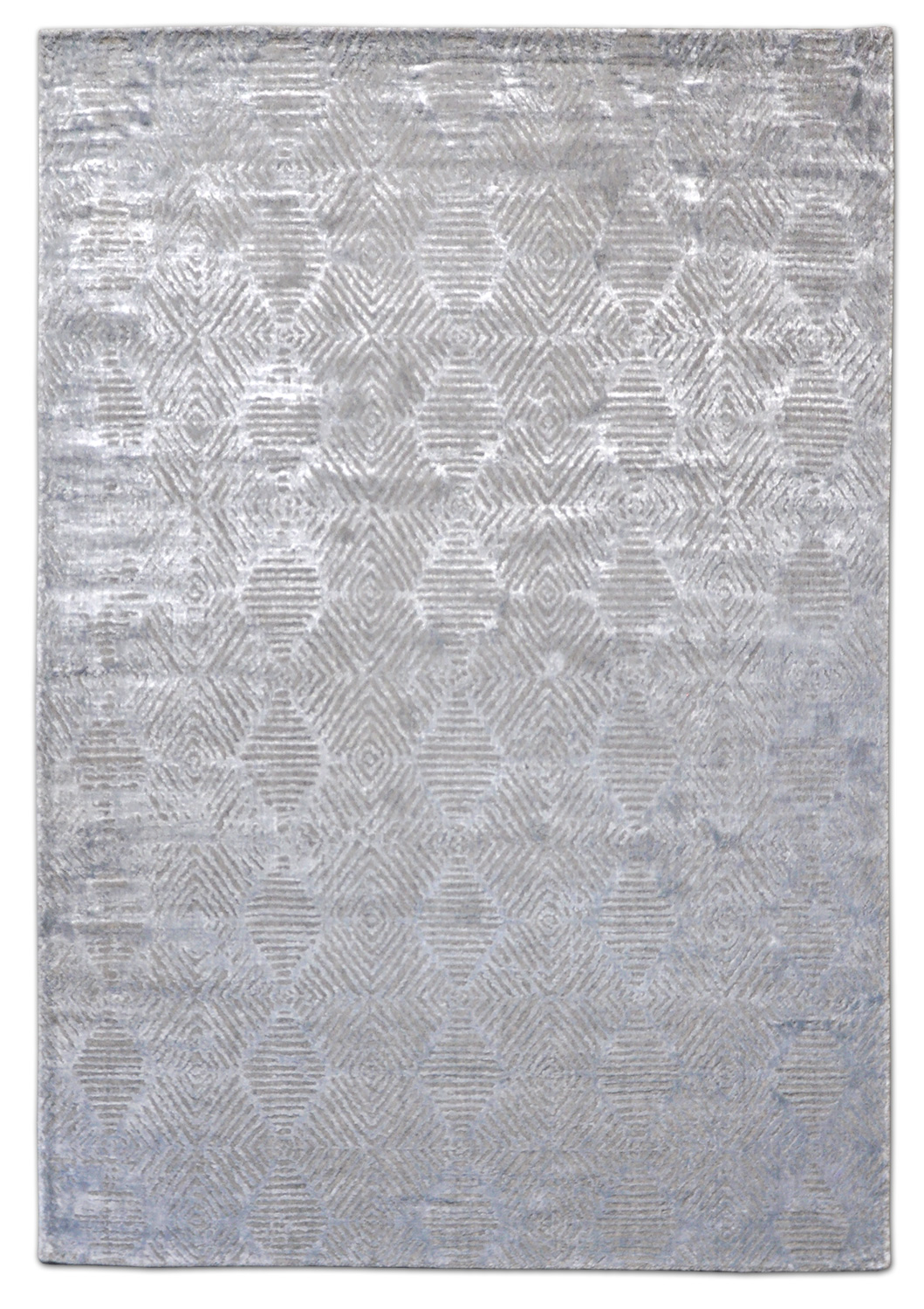 Thomas Handloomteppich Fine | Silver/Lt Blue 166 x 241 cm