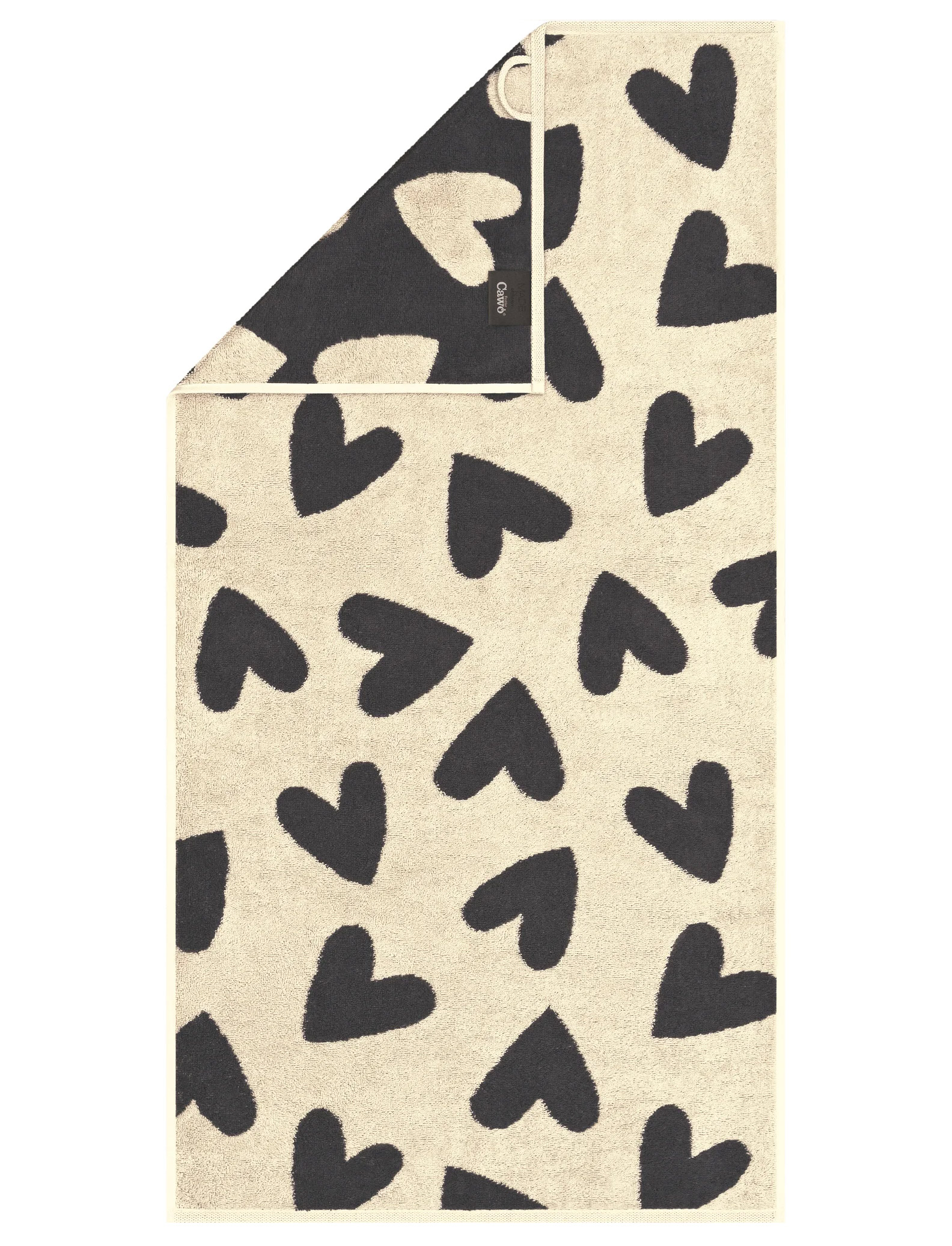 Cawö Handtuch Heart Beats 6275 | 37 basalt