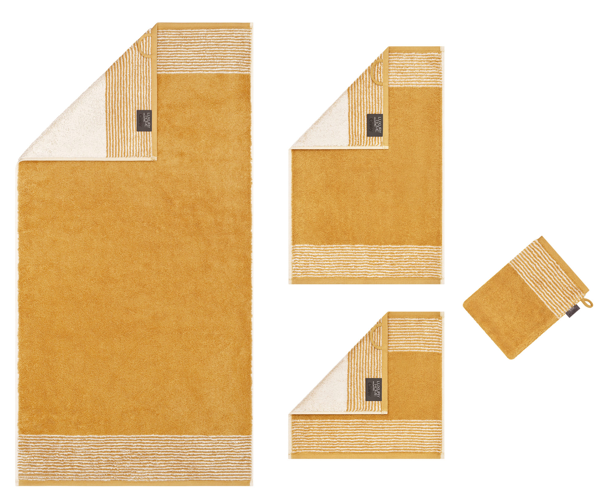 Cawö Handtuch Luxury Home Two-Tone 590 | 53 gold