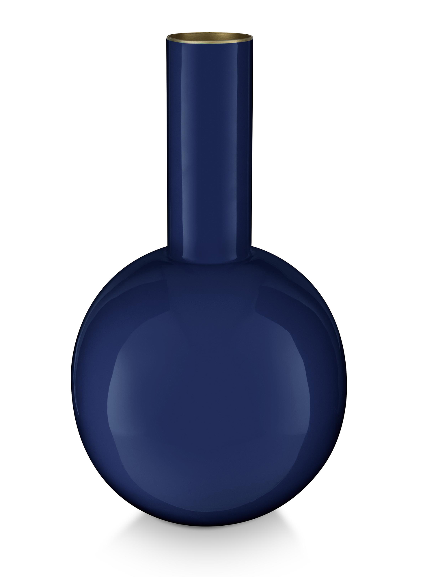 Pip Studio Vase Metall klein Blue Bird | dunkelblau
