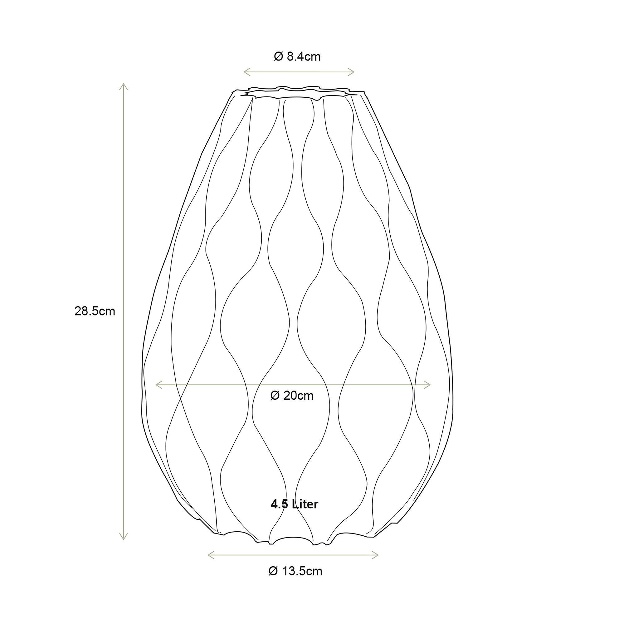 vtwonen Porzellan-Vase Print | Wellen