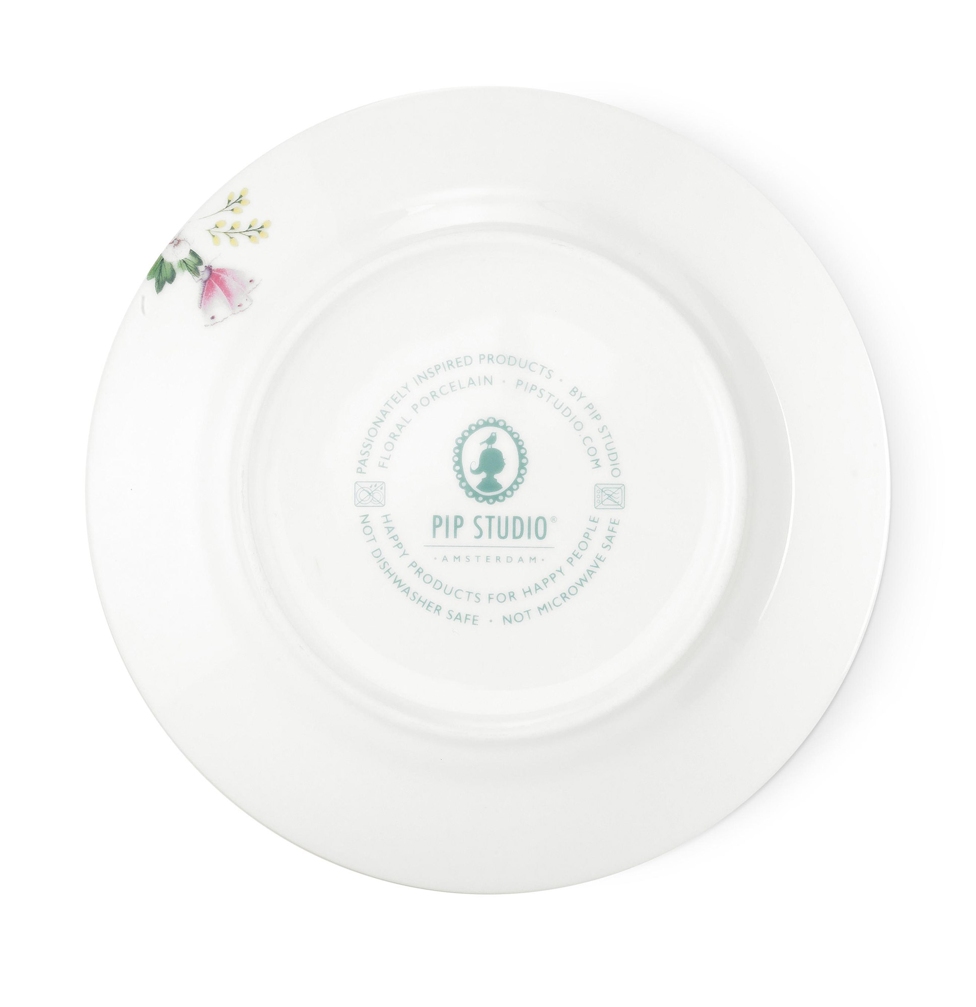 Pip Studio Frühstücksteller Blushing Birds | khaki