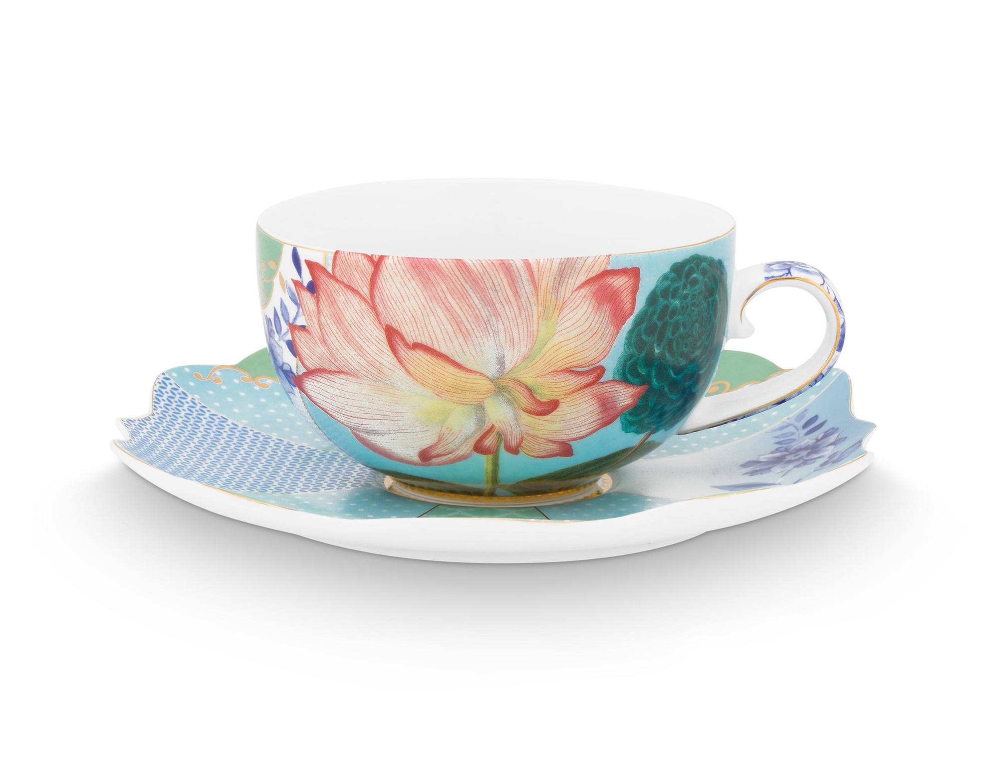 Pip Studio 2er Set Teetasse & Untertasse Royal | Flowers