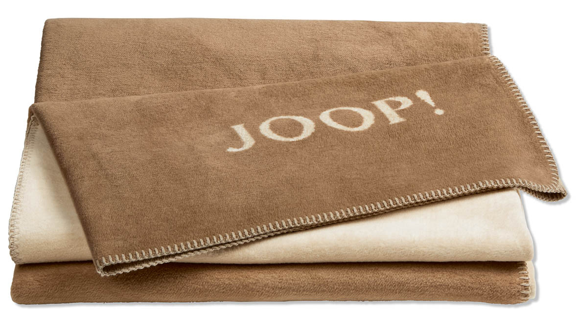 JOOP! Plaid / Wohndecke UNI-DOUBLEFACE | Cashew-Macchia. JOOP! Plaid / Wohndecke UNI-DOUBLEFACE | Cashew-Macchia.