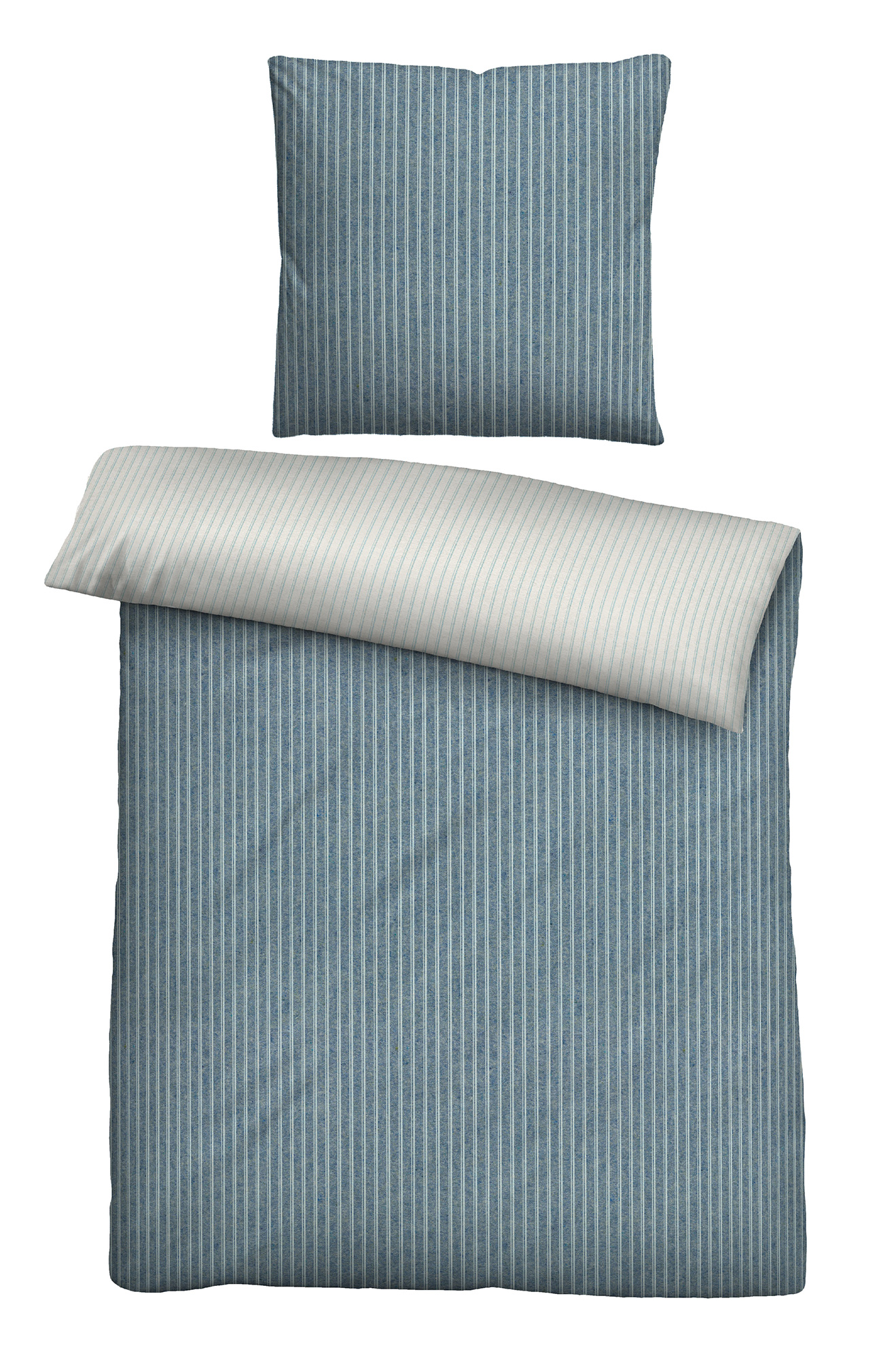 Biberna Melange-Flanellbettwäsche 0840507 | 256 Blau