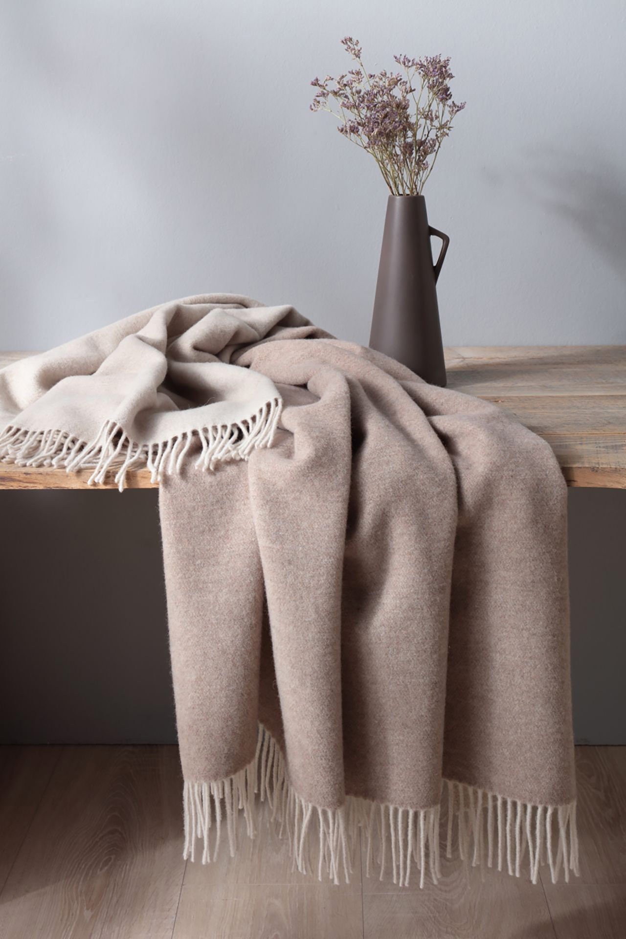 Biederlack Plaid / Decke natur-sand