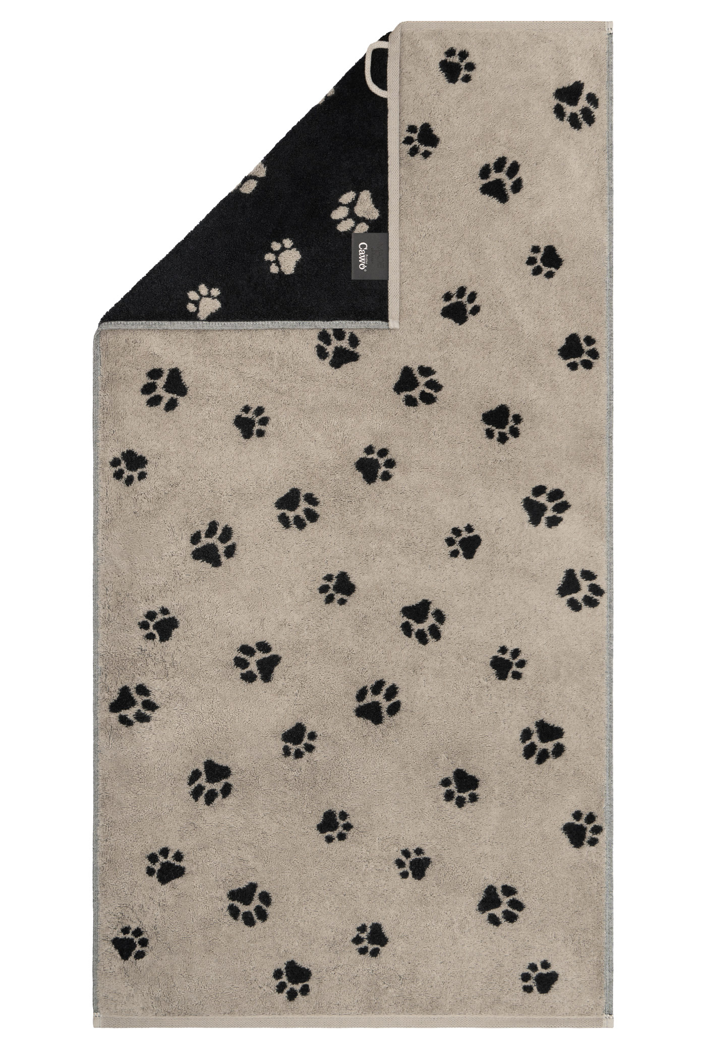 Cawö Handtuch We love Dogs 6247 | 93 schwarz/beige