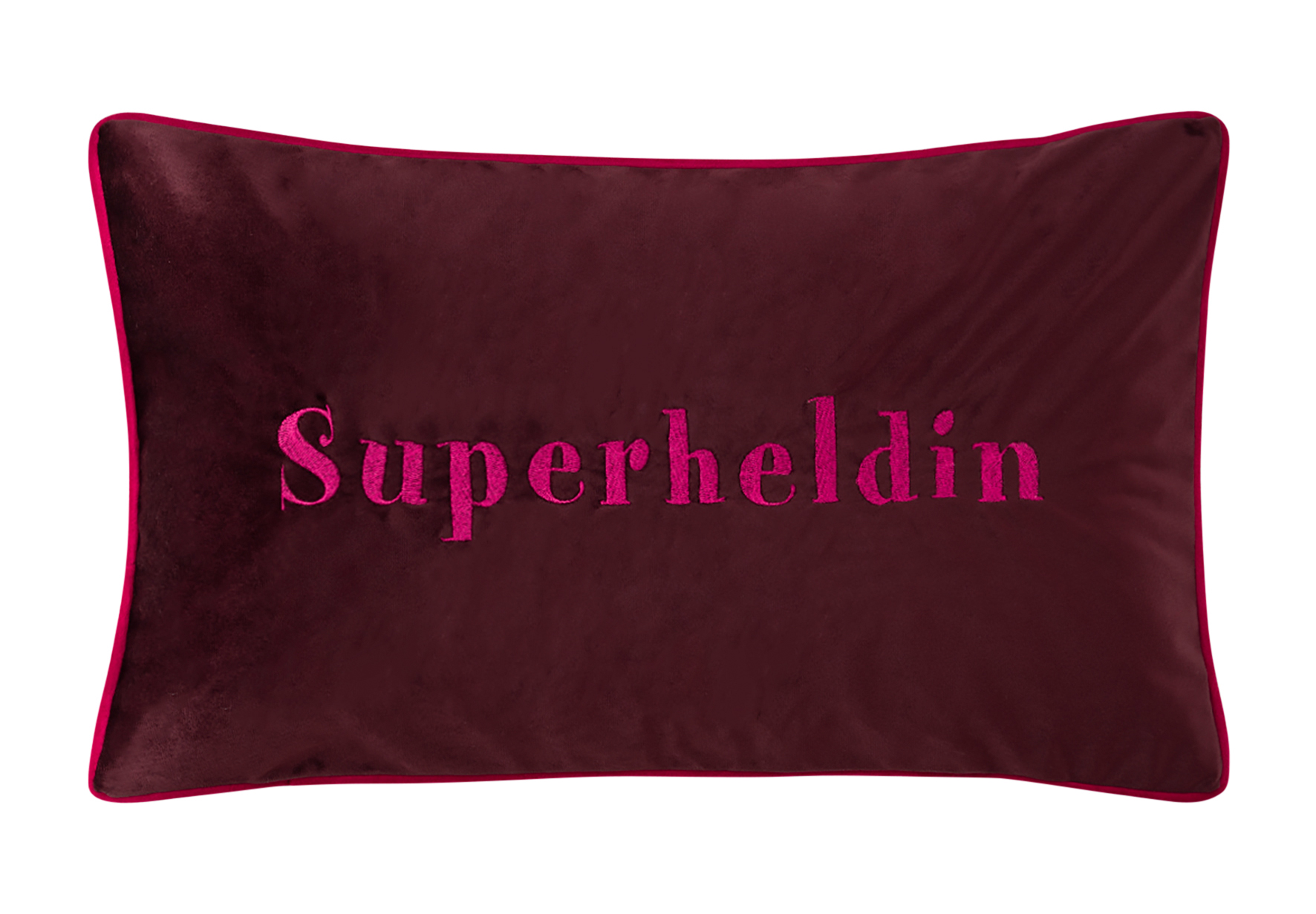 Pad Kissenhülle Letters SUPERHELDIN | burgundy