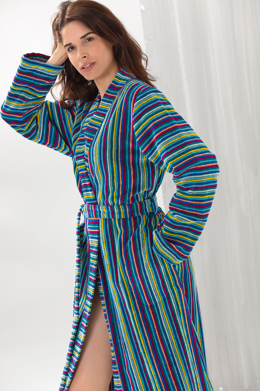 Cawö Damen Kimono-Bademantel extraleicht  6217 | 12 multicol