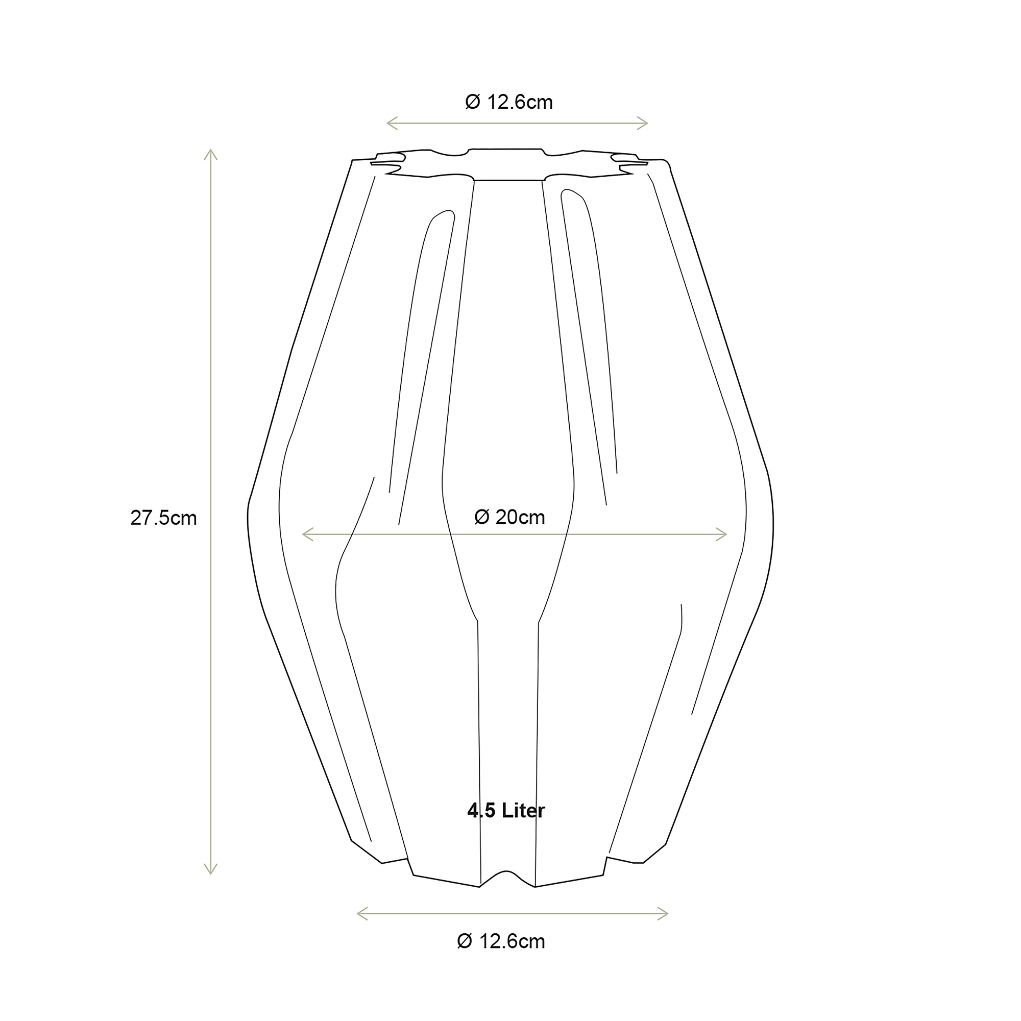 vtwonen Porzellan-Vase Print | Streifen
