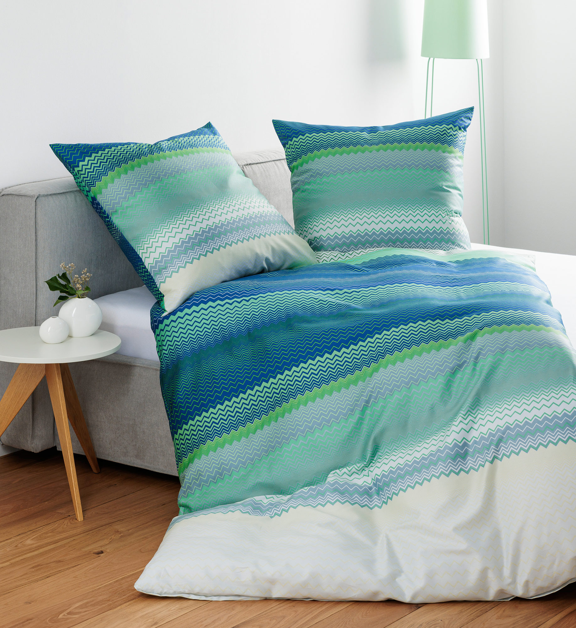 Janine Mako Satin Bettwäsche Moments | 02 blau türkis