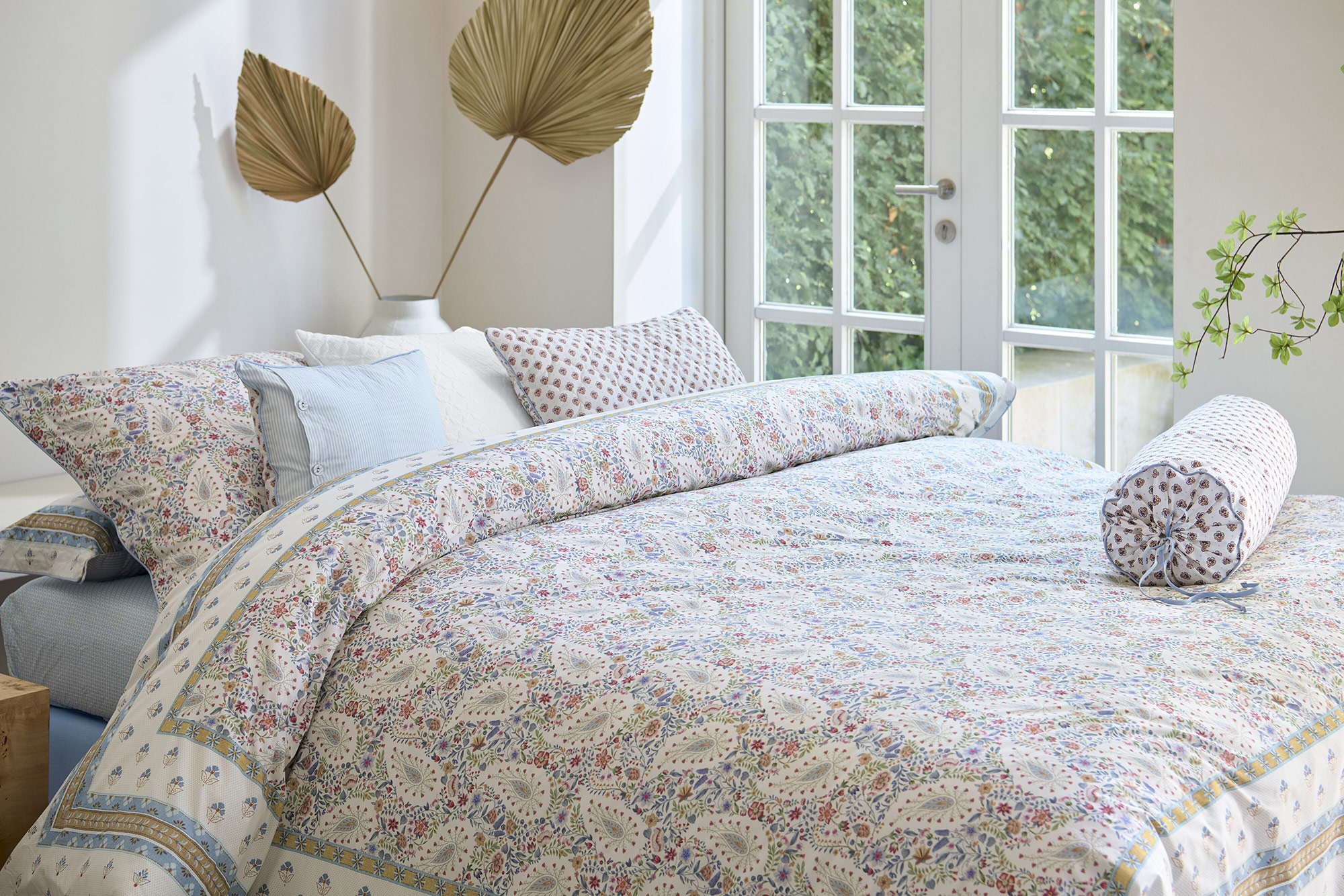 Pip Studio Perkalbettwäsche Kairi Bloom | Hellblau