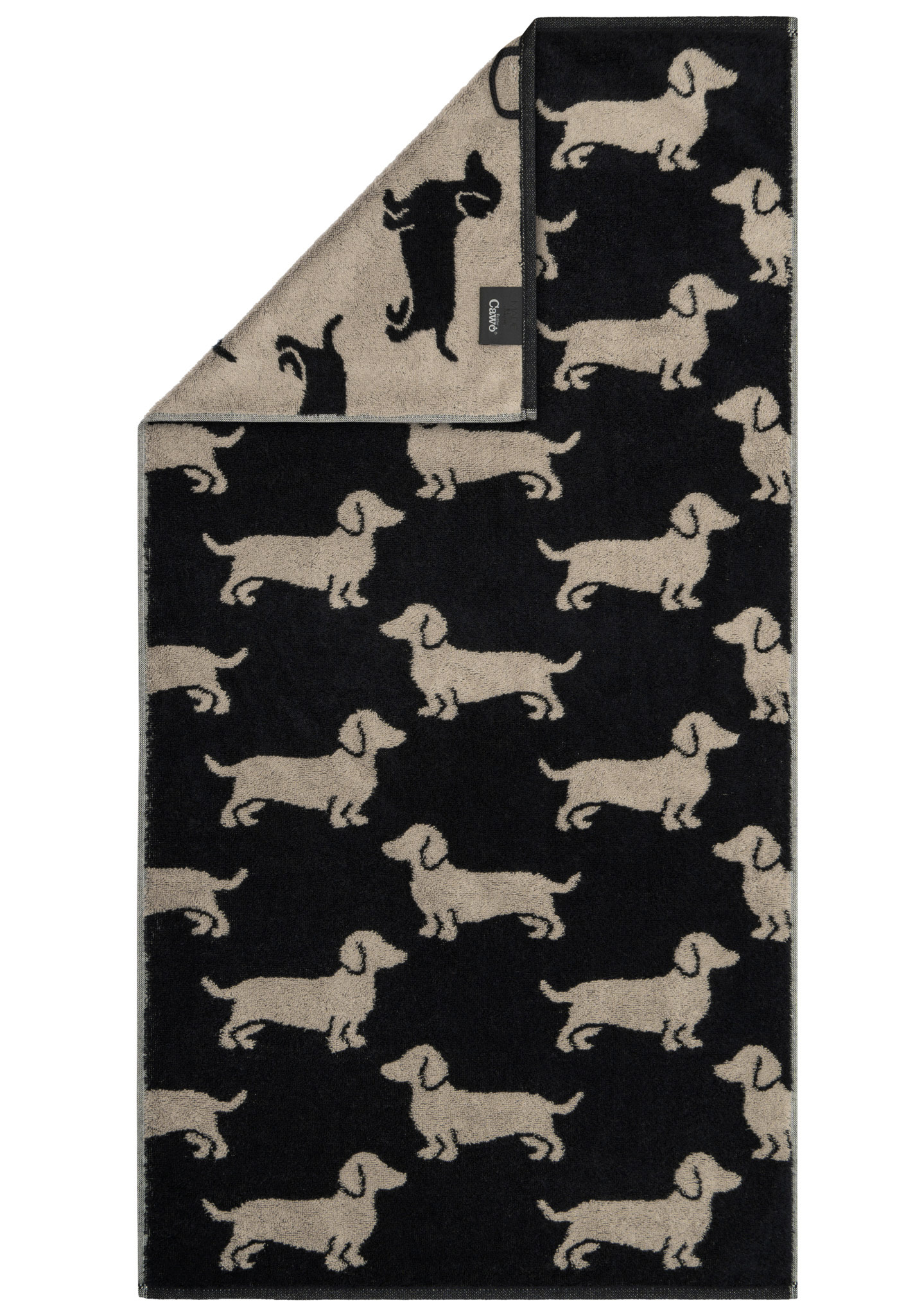 Cawö Handtuch We love Dogs 6246 | 93 schwarz/beige