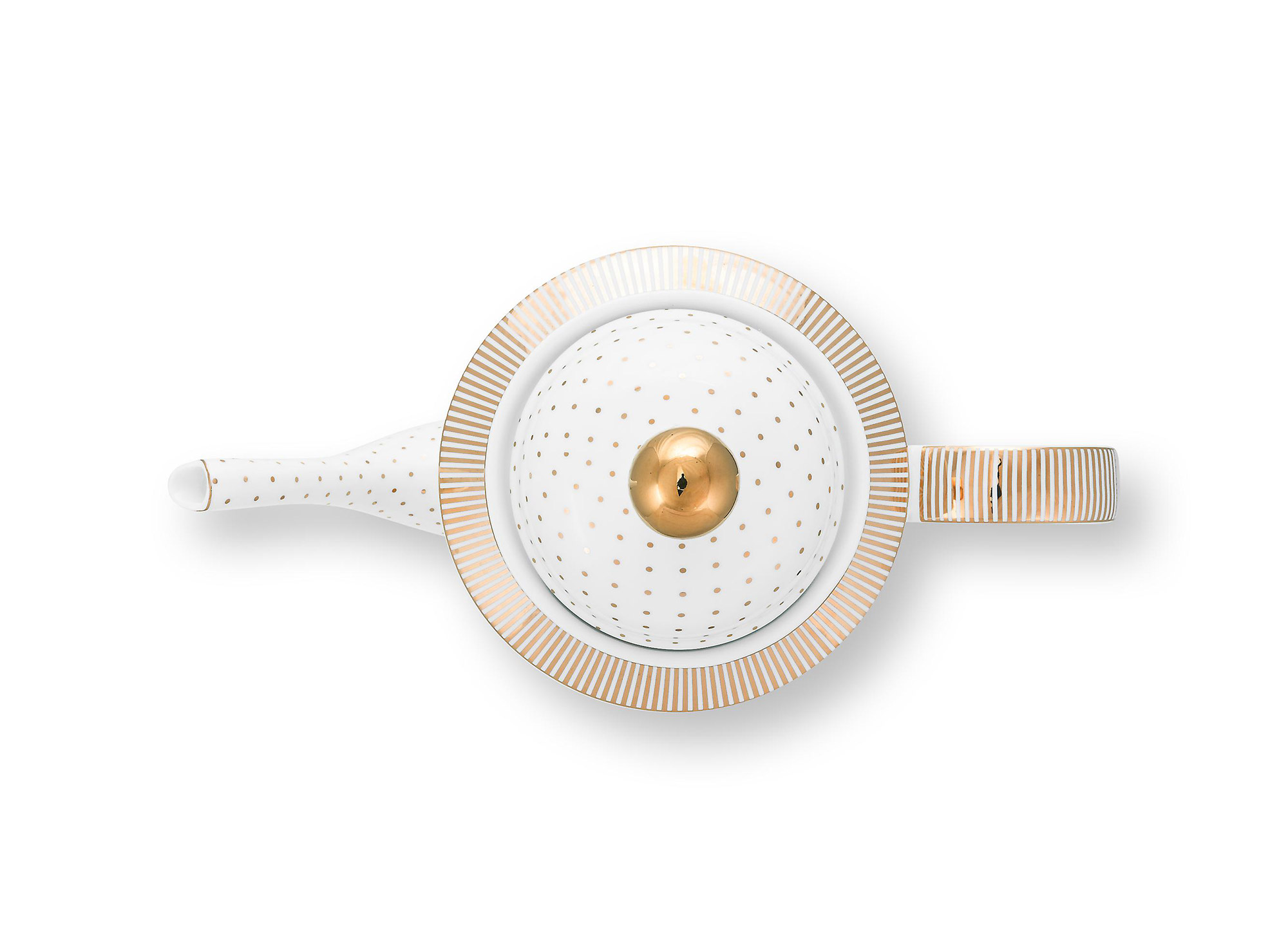 Pip Studio Teekanne Dot Delight | Weiss-Gold