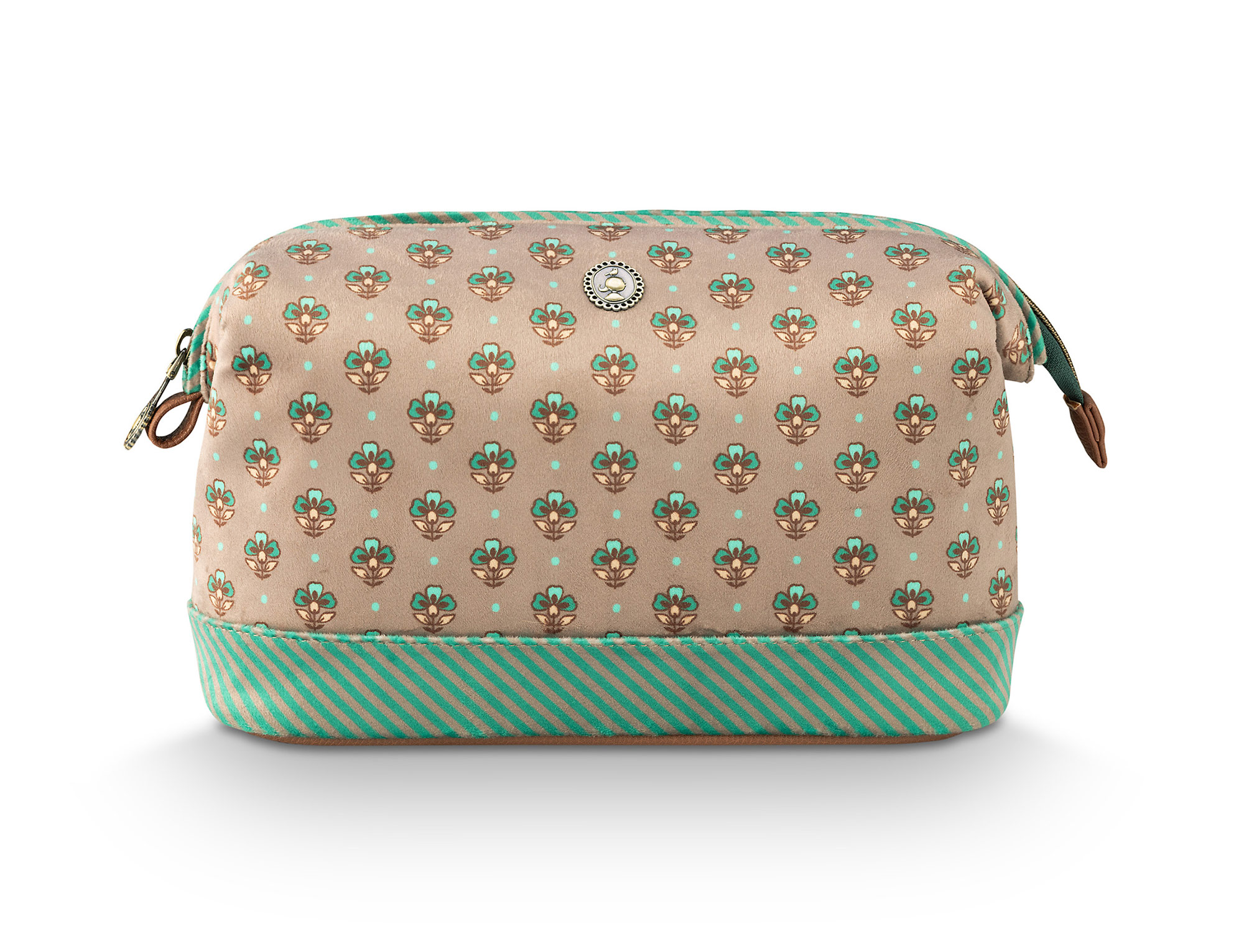 Pip Studio Kosmetiktasche Jaipur Flower | khaki-grün