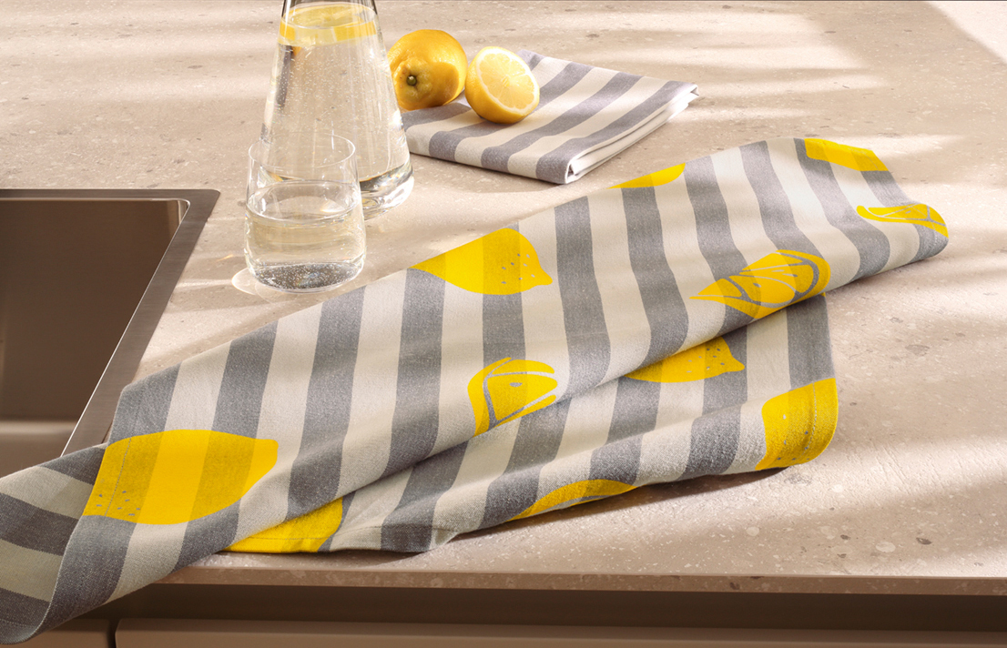 Cawö Geschirrtuch Prints & Stripes 541 | 73 platin/grau