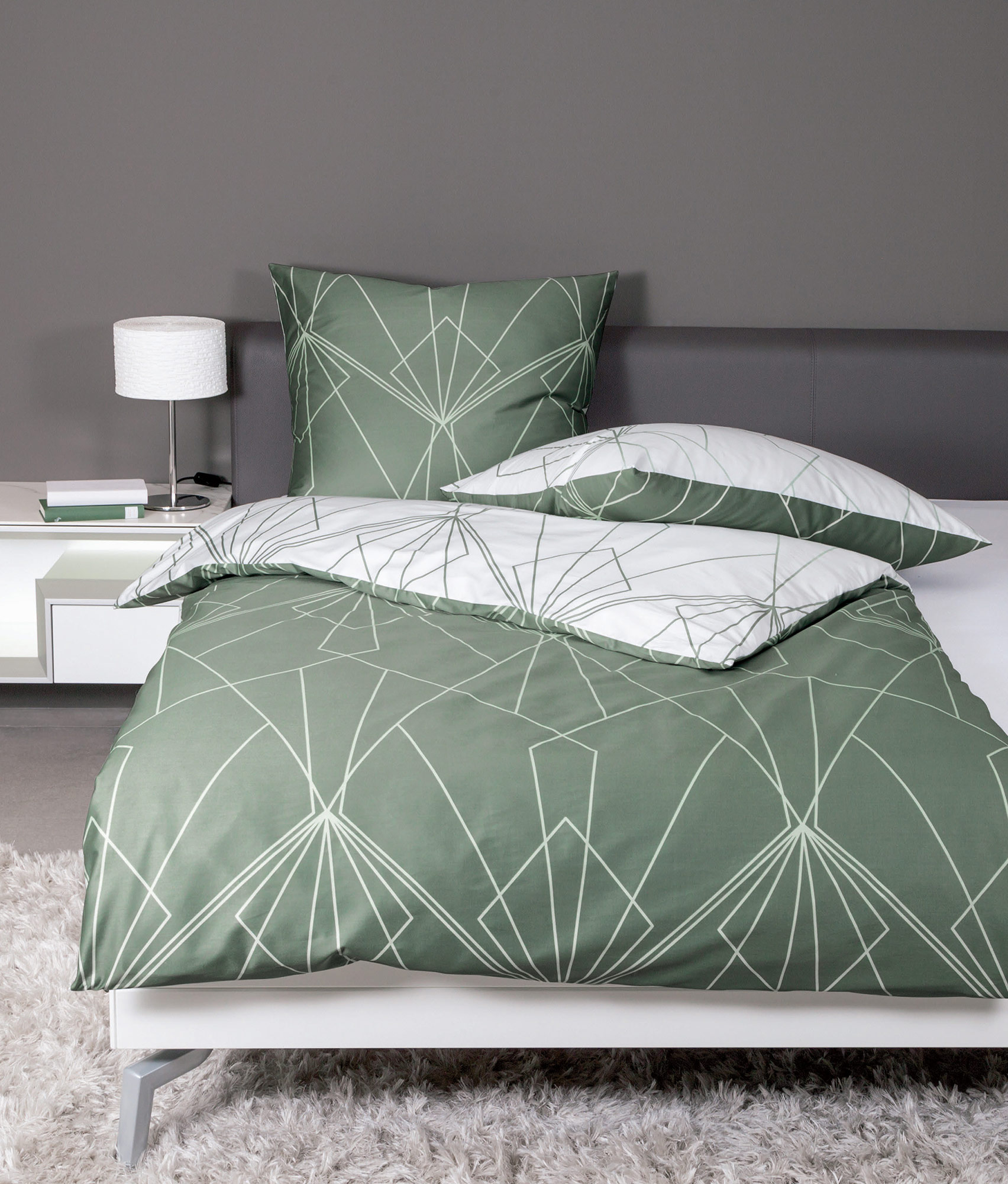 Janine Mako Satin Bettwäsche J. D. | 06 salbeigrün jade