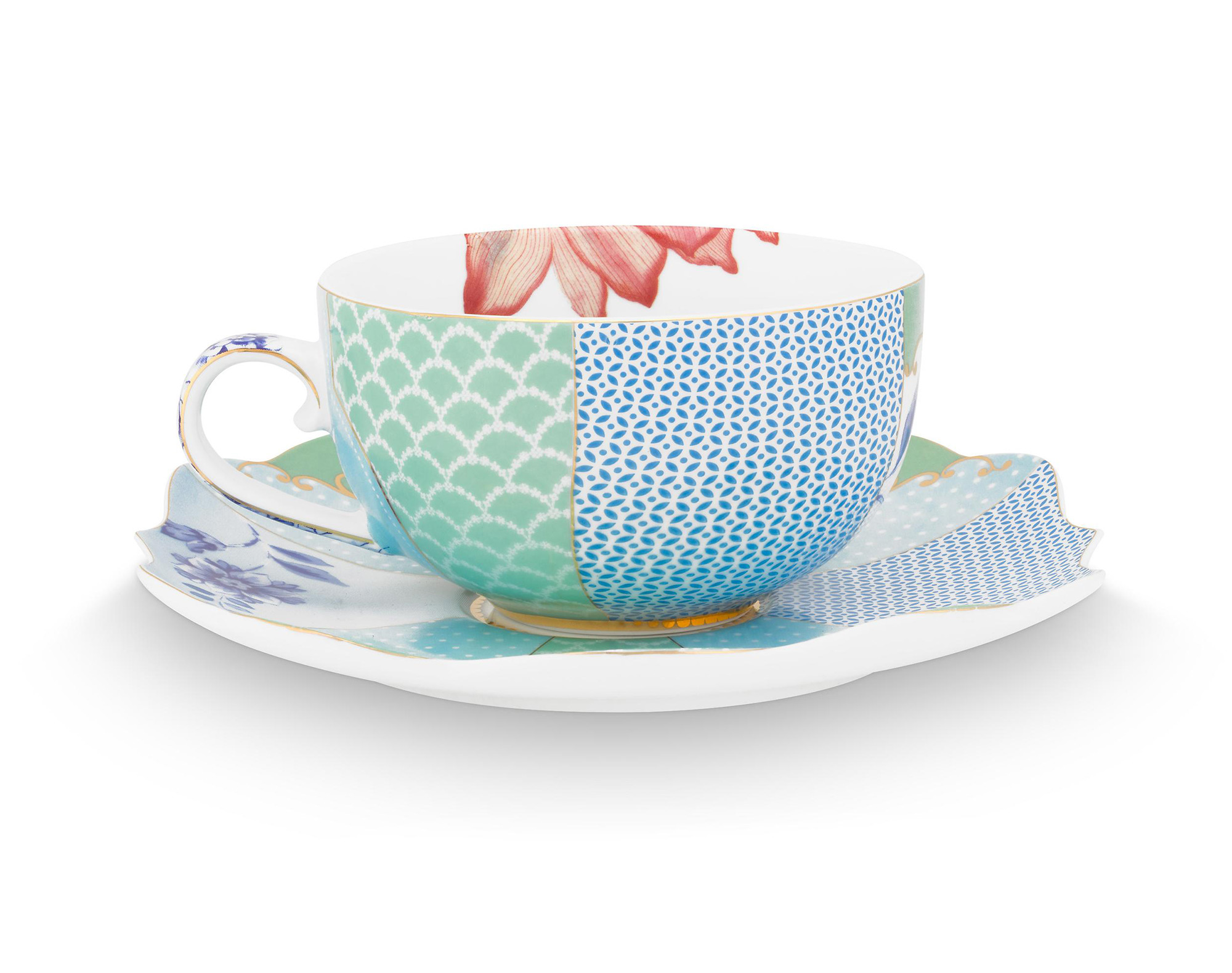 Pip Studio 2er Set Teetasse & Untertasse Royal | Flowers