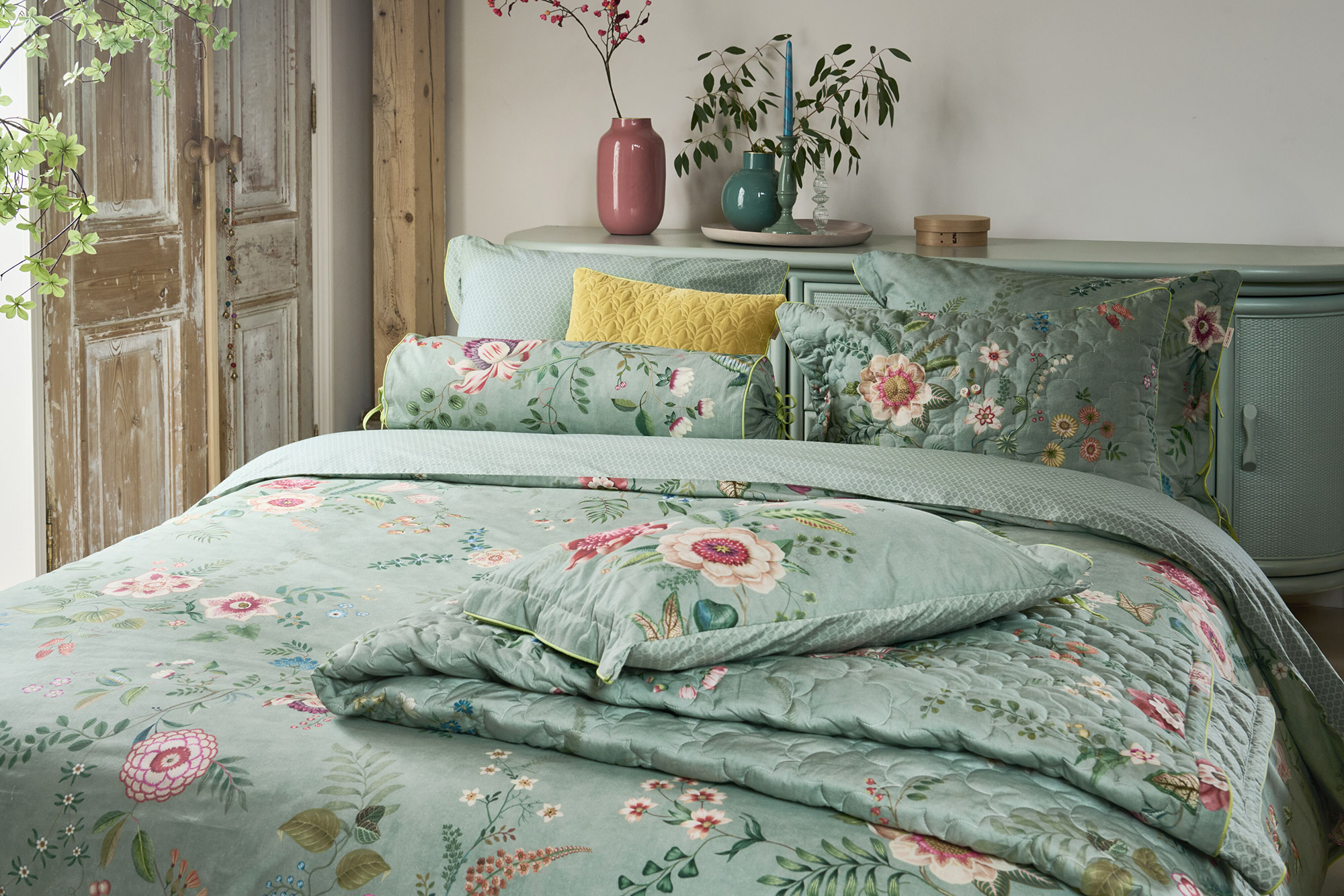 Pip Studio Perkalbettwäsche Everbloom | Grün