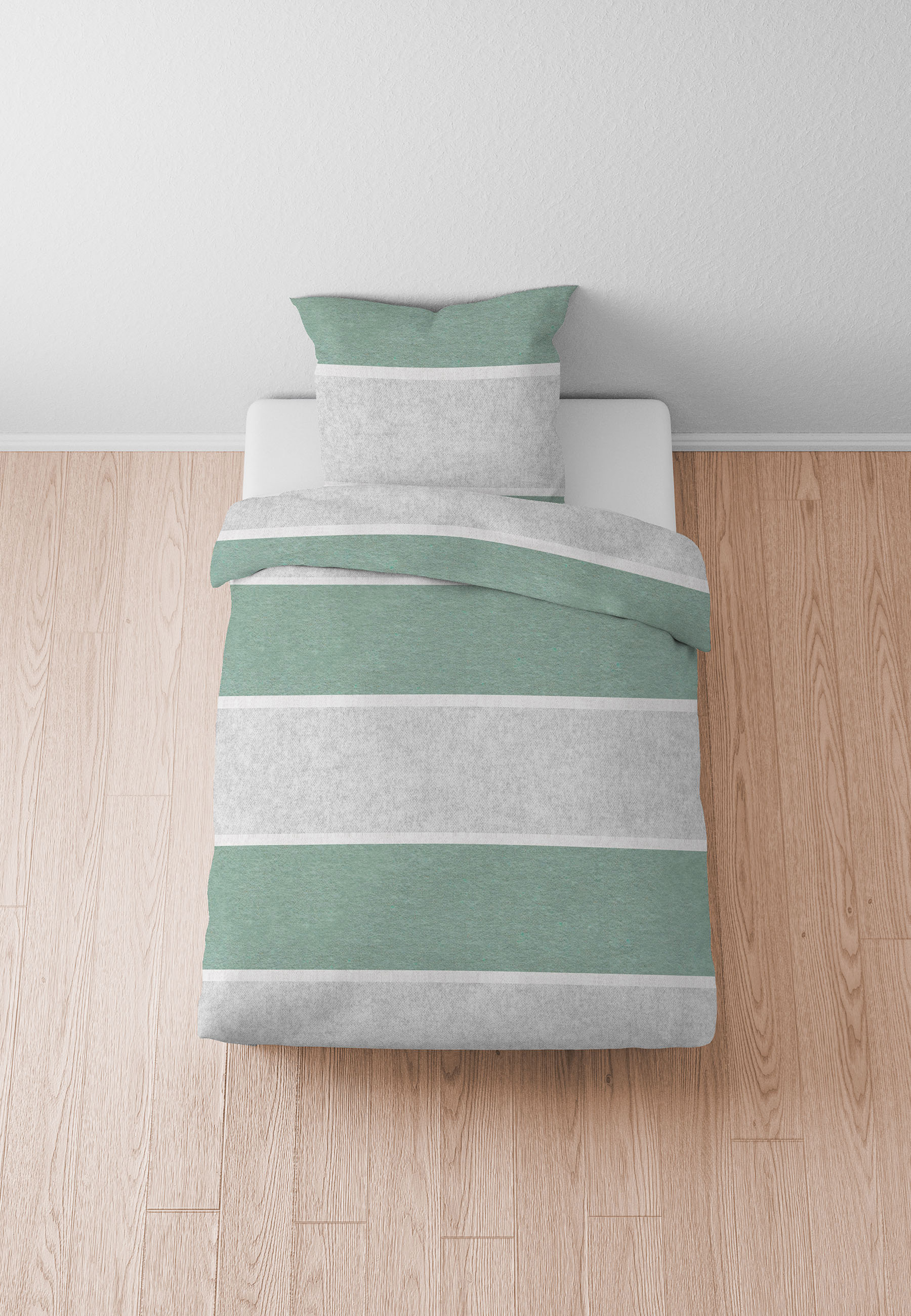 Biberna Melange-Flanellbettwäsche 0840506 | 429 Fichte