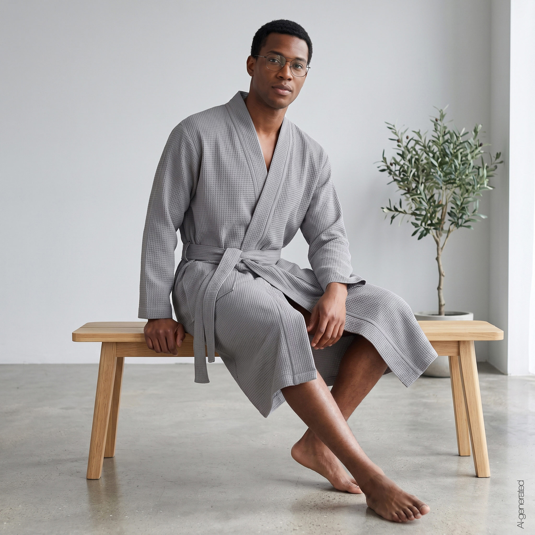 Cawö Herren Kimono-Bademantel  816 | 71 metal