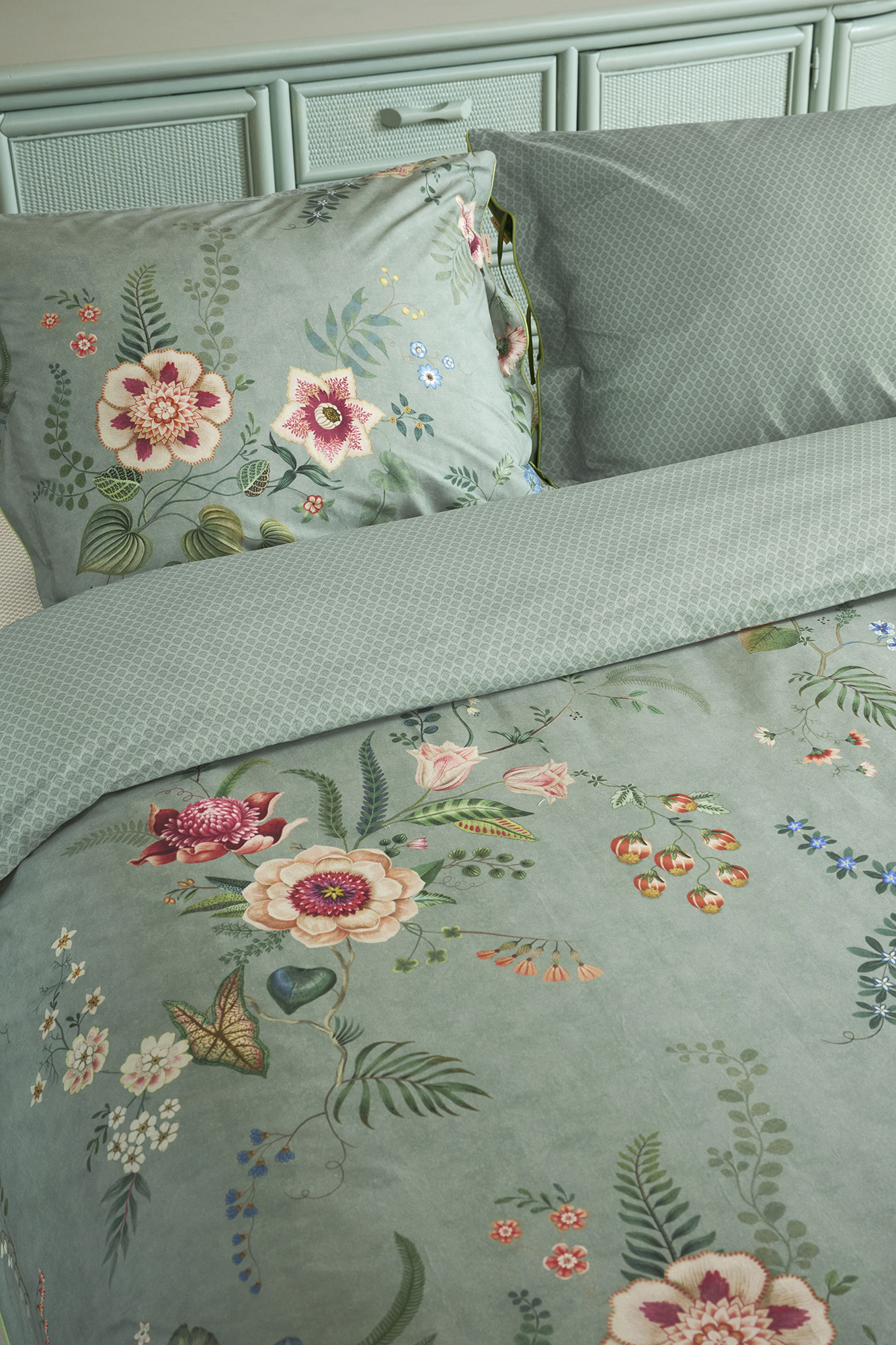 Pip Studio Perkalbettwäsche Everbloom | Grün