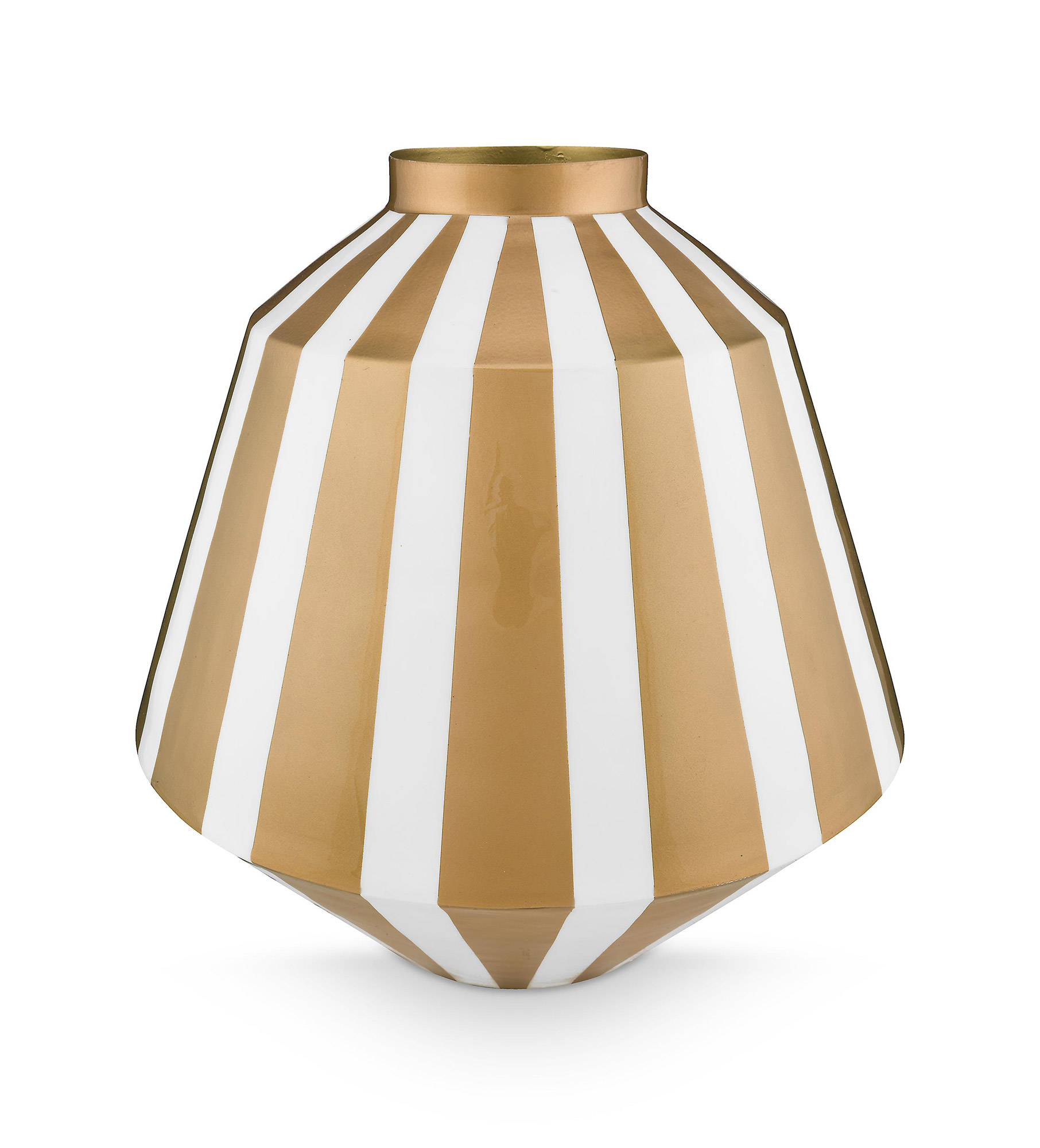 Pip Studio Metall Vase Streifen Royal Dot Delight | Weiss-Go