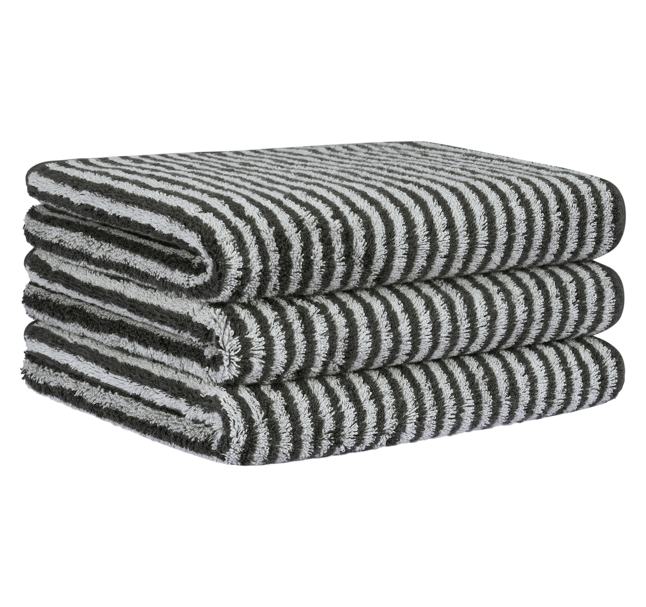 Cawö Handtuch Luxury Home Two-Tone Stripe 480 | 73 basalt