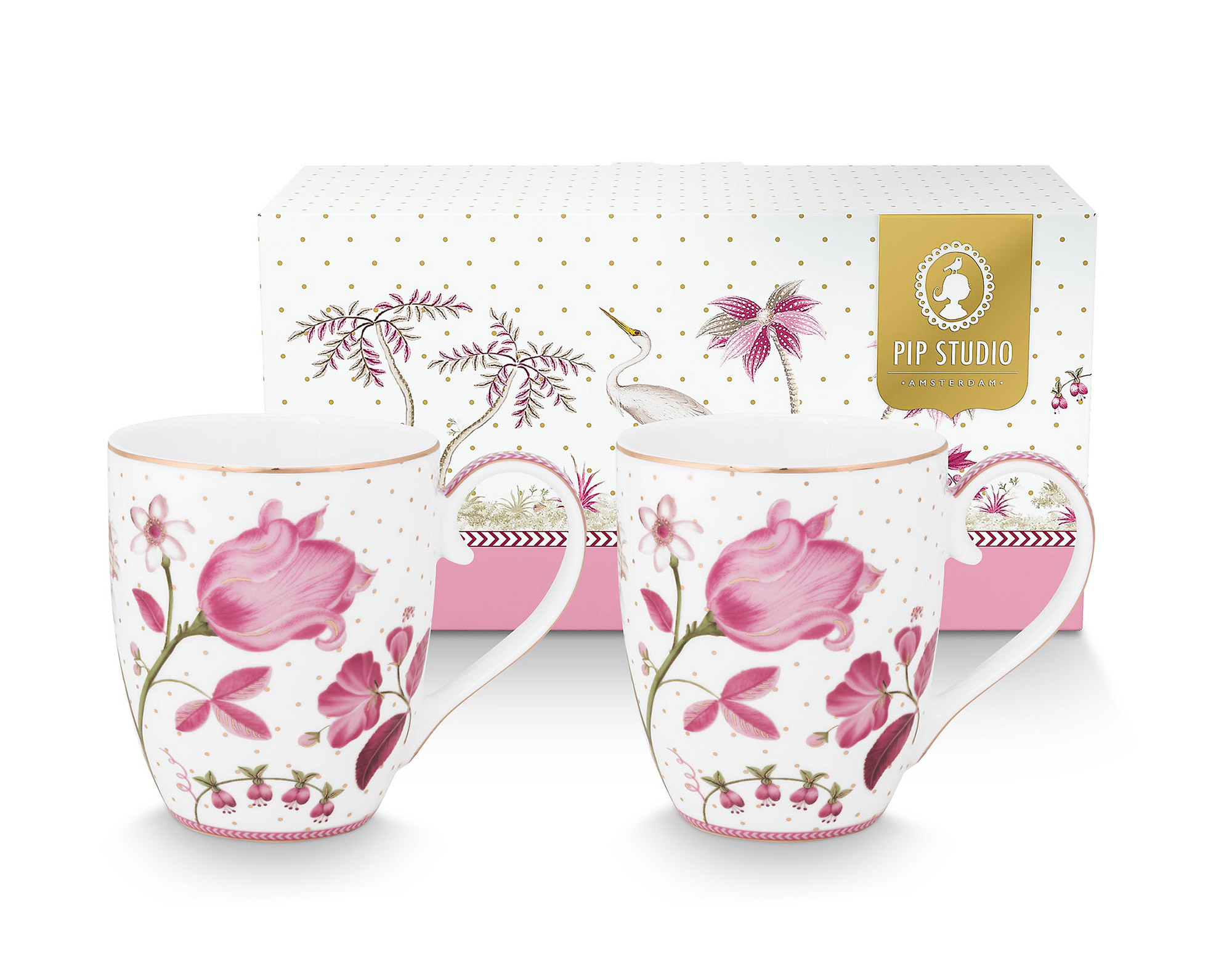 Pip Studio 2er Set Tassen gross Jolie | pink