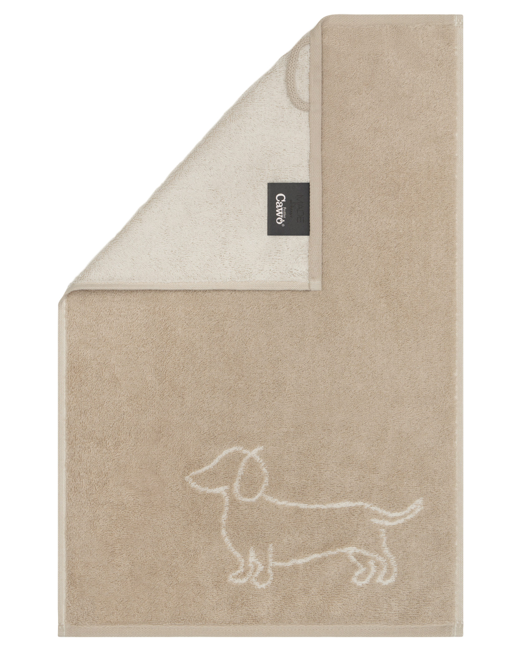 Cawö Gästetuch We love Dogs 6248 | 33 natur/beige