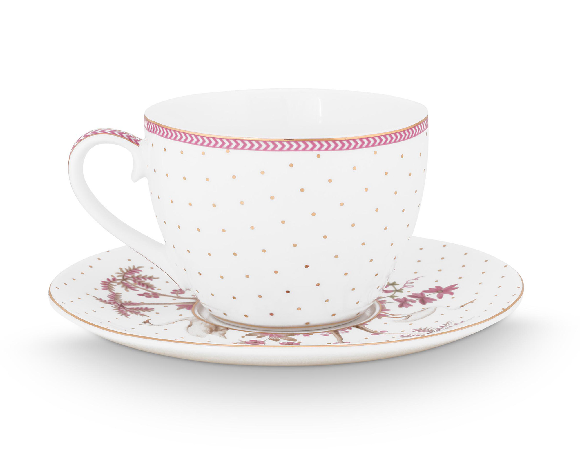 Pip Studio Tasse & Untertasse Jolie | gold pink