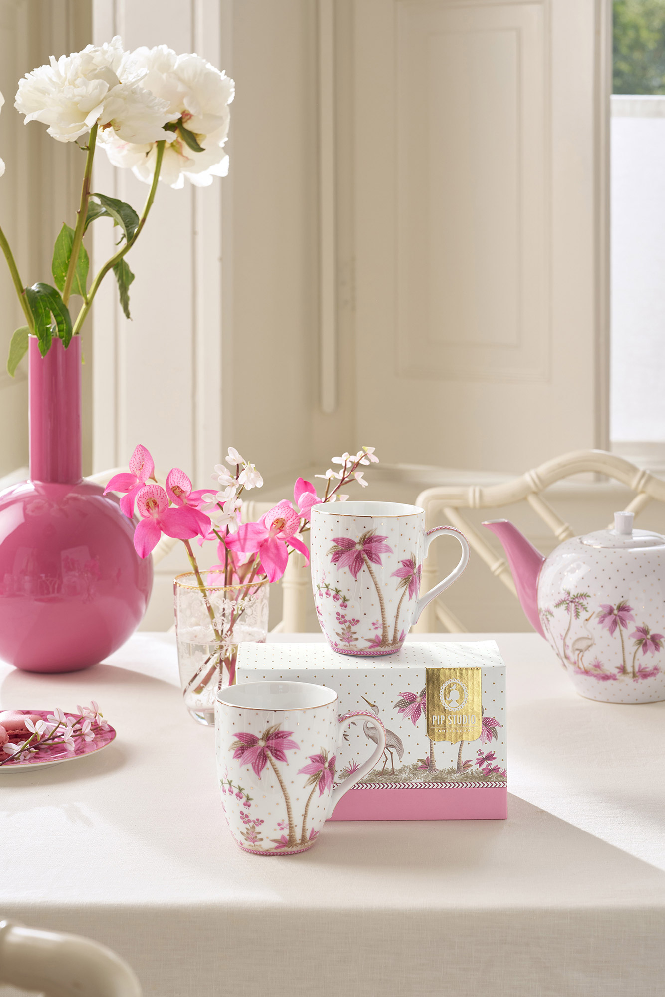 Pip Studio 2er Set Tassen gross Jolie | gold pink