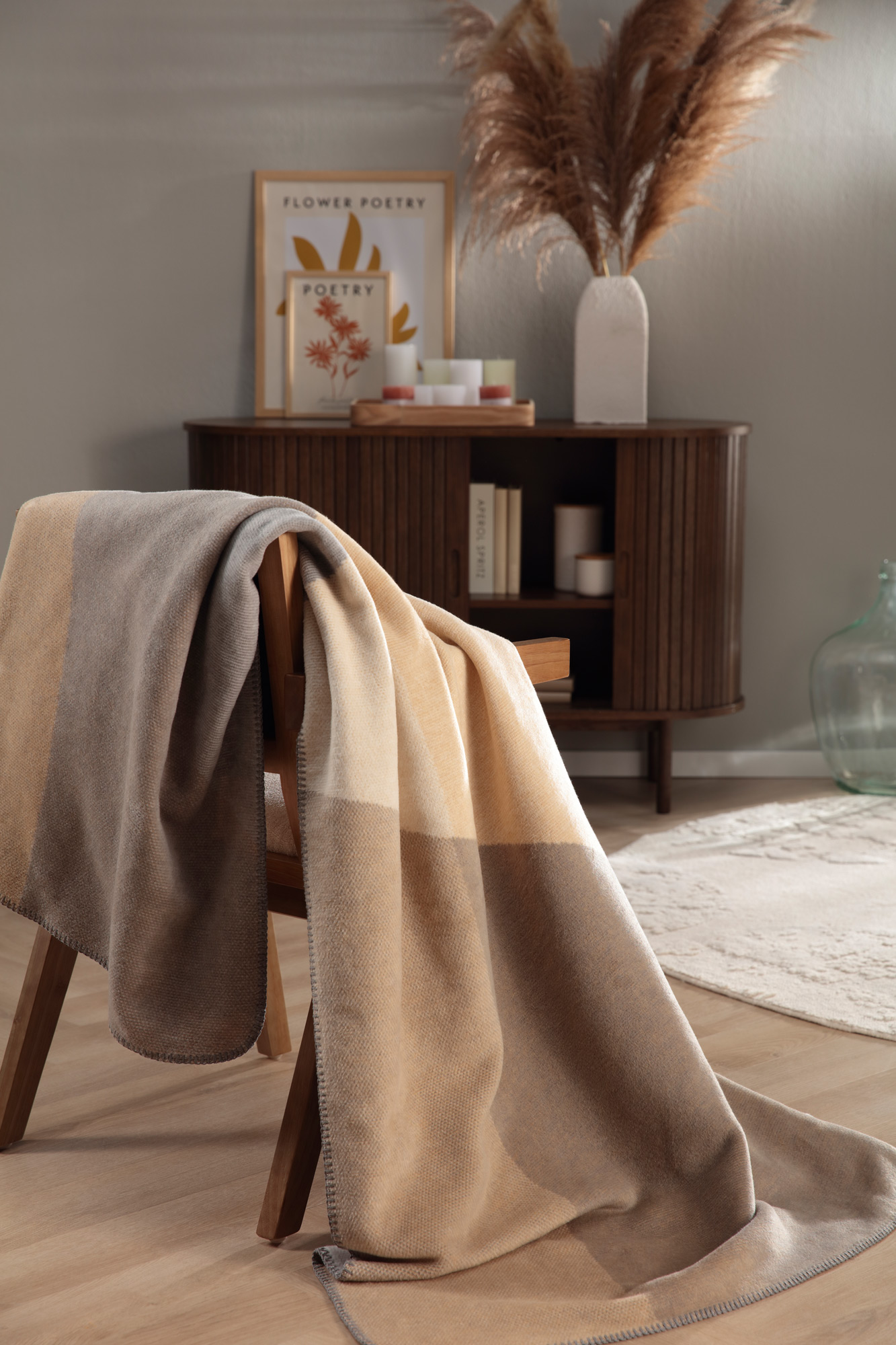 Biederlack Plaid / Wohndecke Lava Light