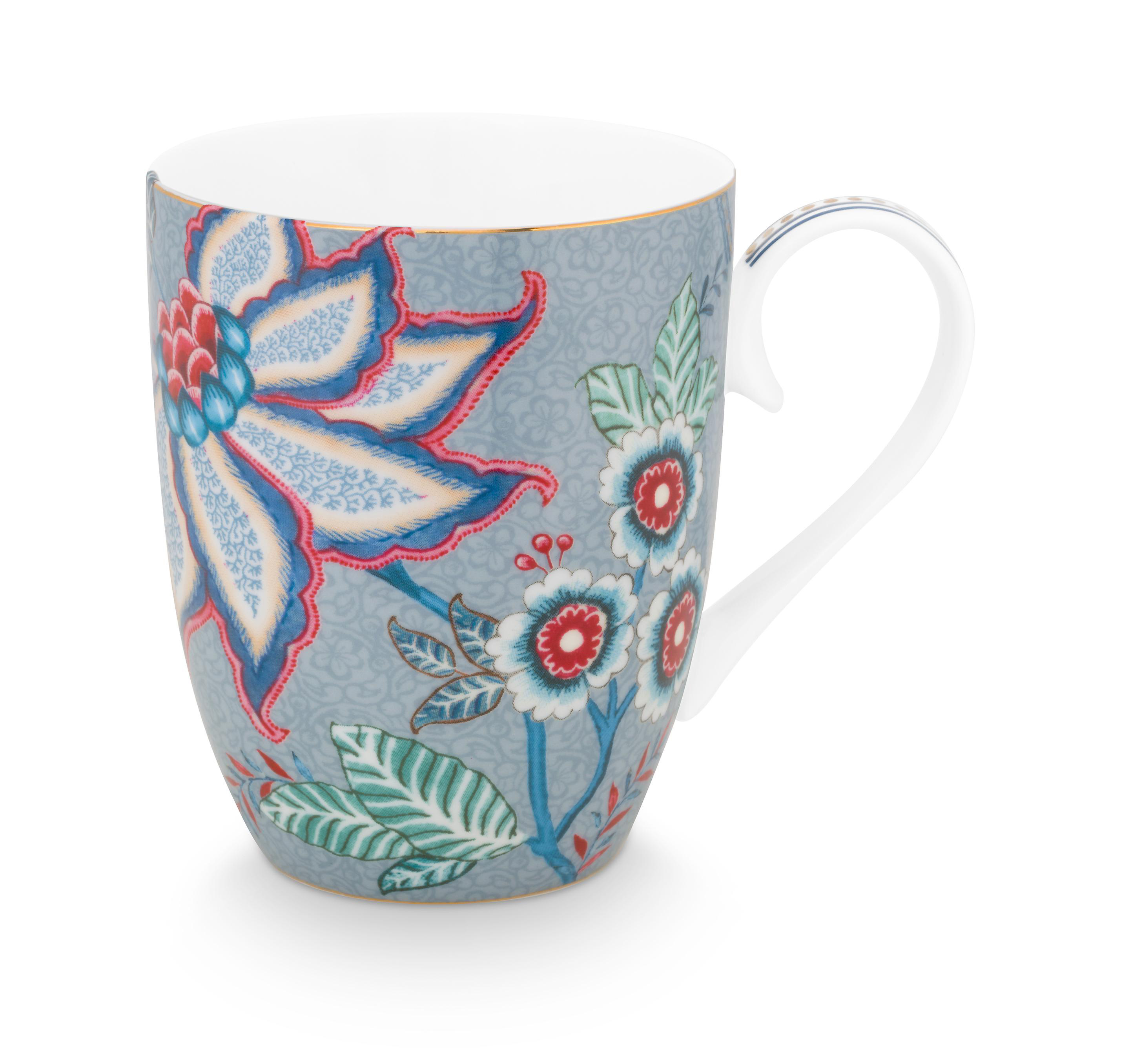 Pip Studio 2er Tassen-Set groß Flower Festival | Light Blue