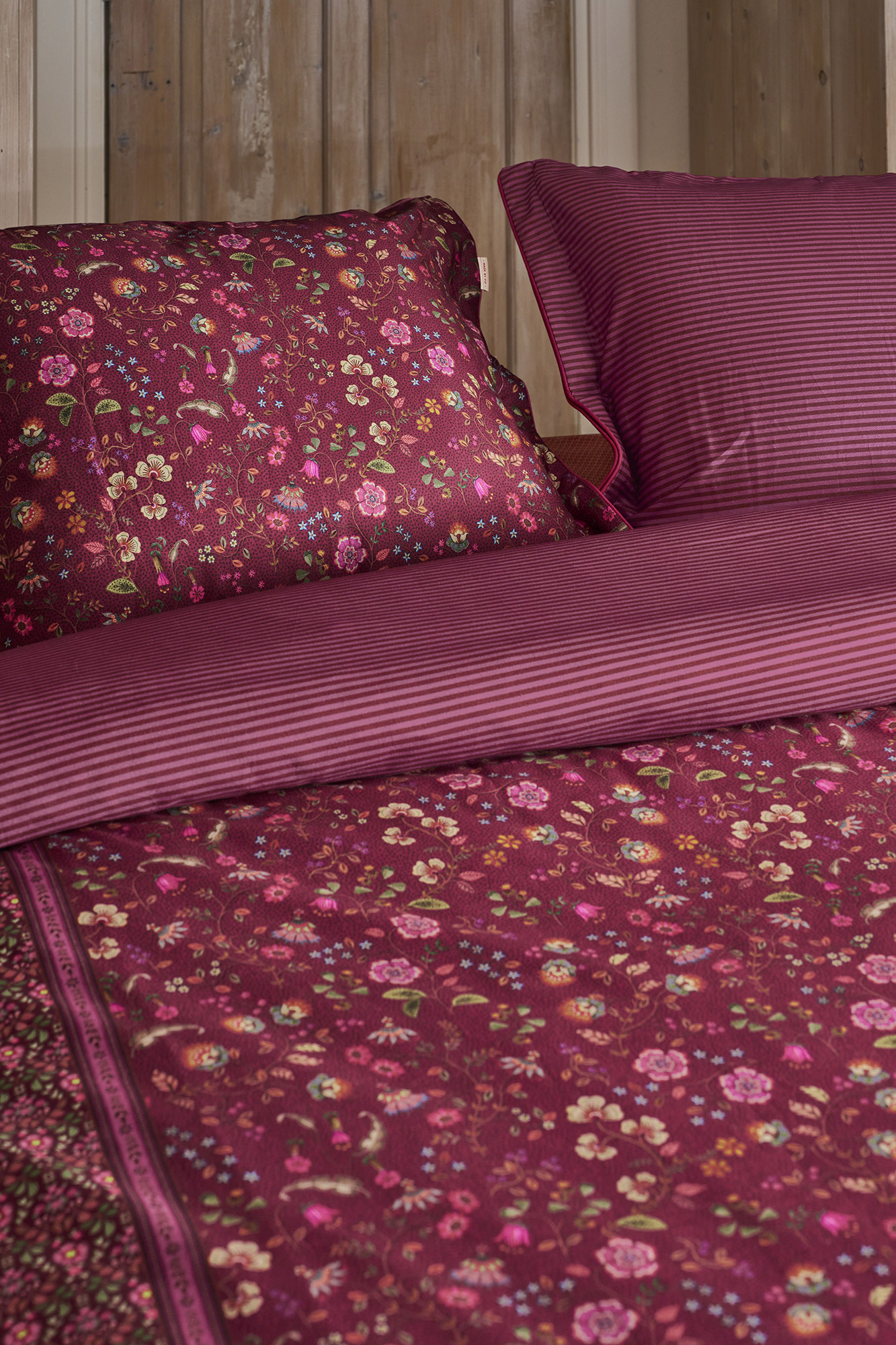 Pip Studio Bettwäsche Flora Bangalore | Dunkelrosa