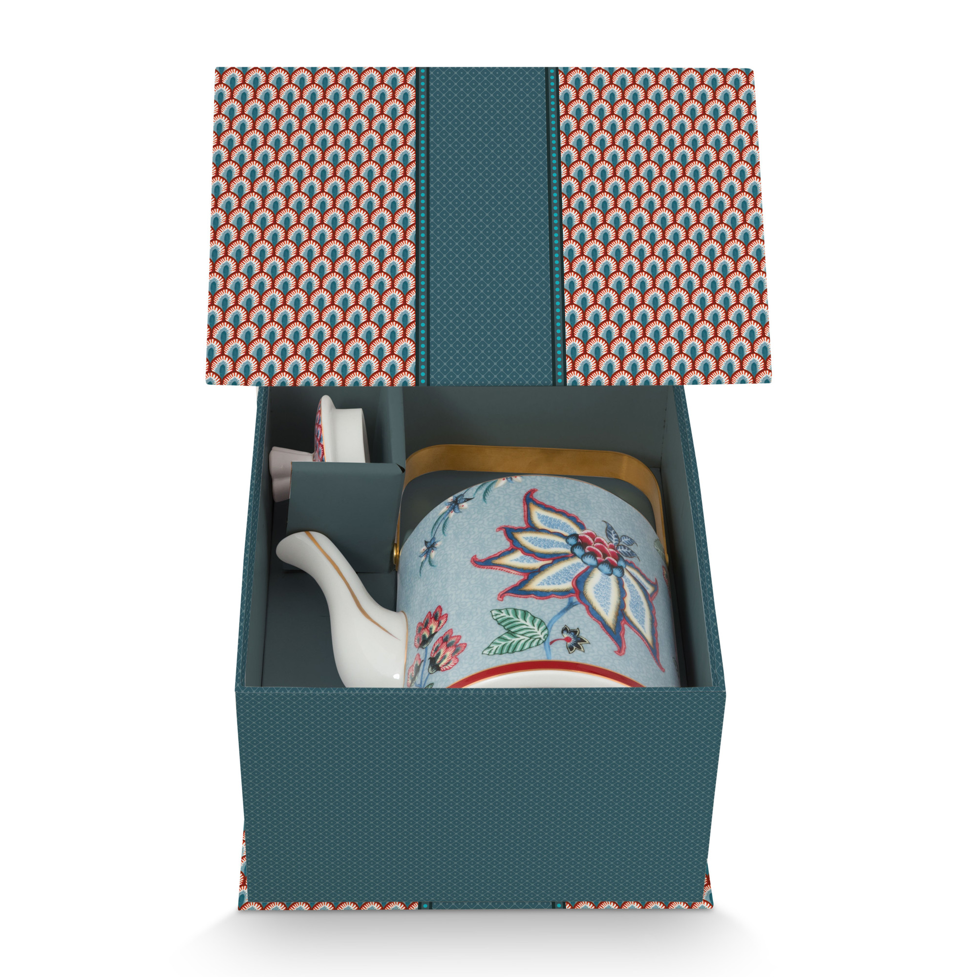 Pip Studio Geschenkset Teekanne Flower Festival | Blau