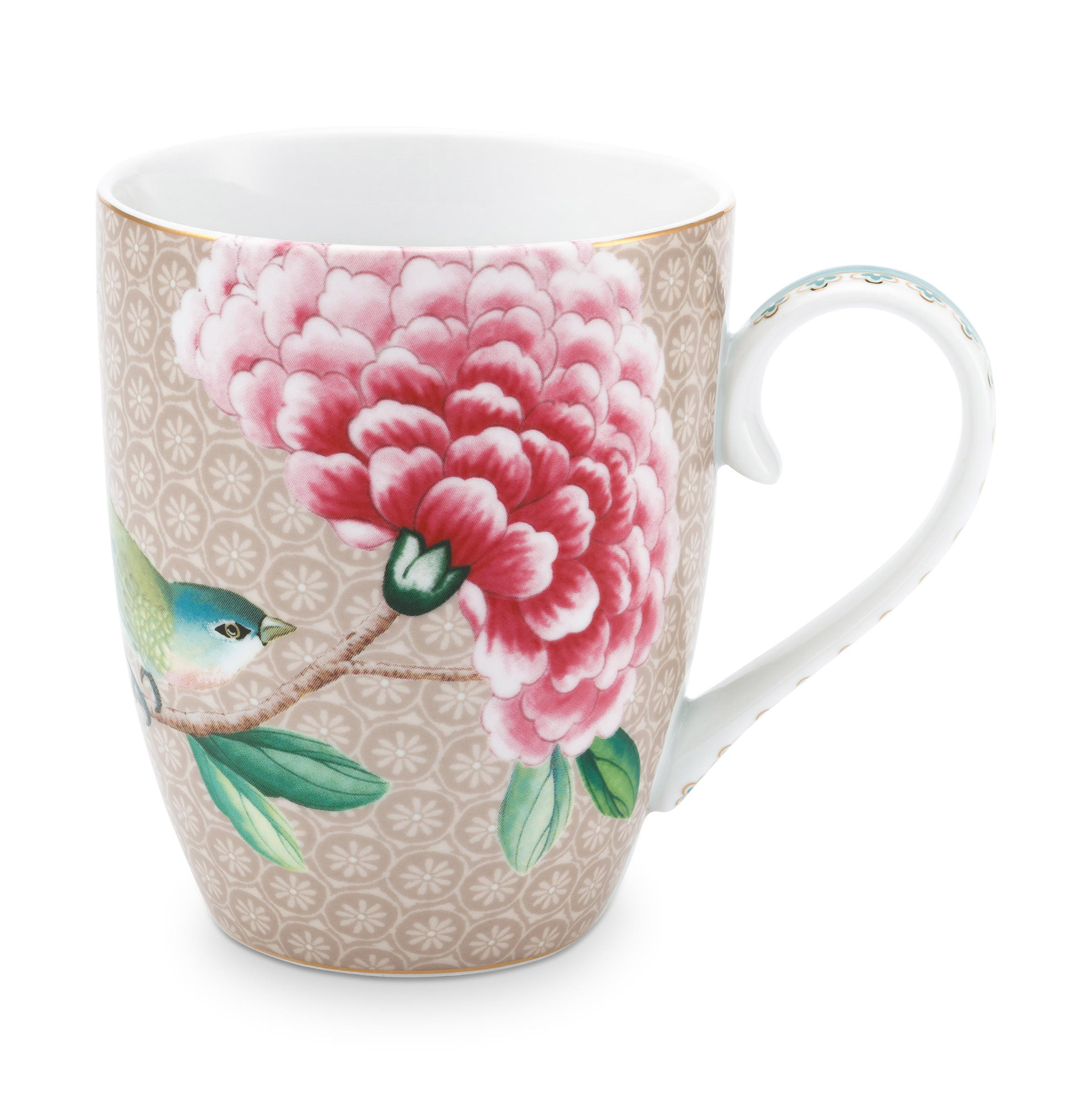 Pip Studio Tasse groß Blushing Birds | khaki