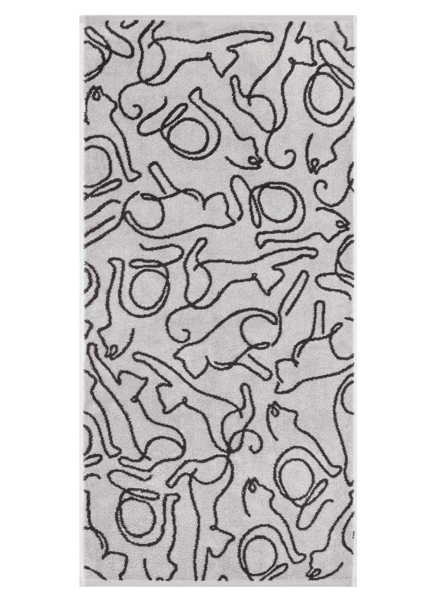 Cawö Handtuch Cute Cats | 70 platin/basalt