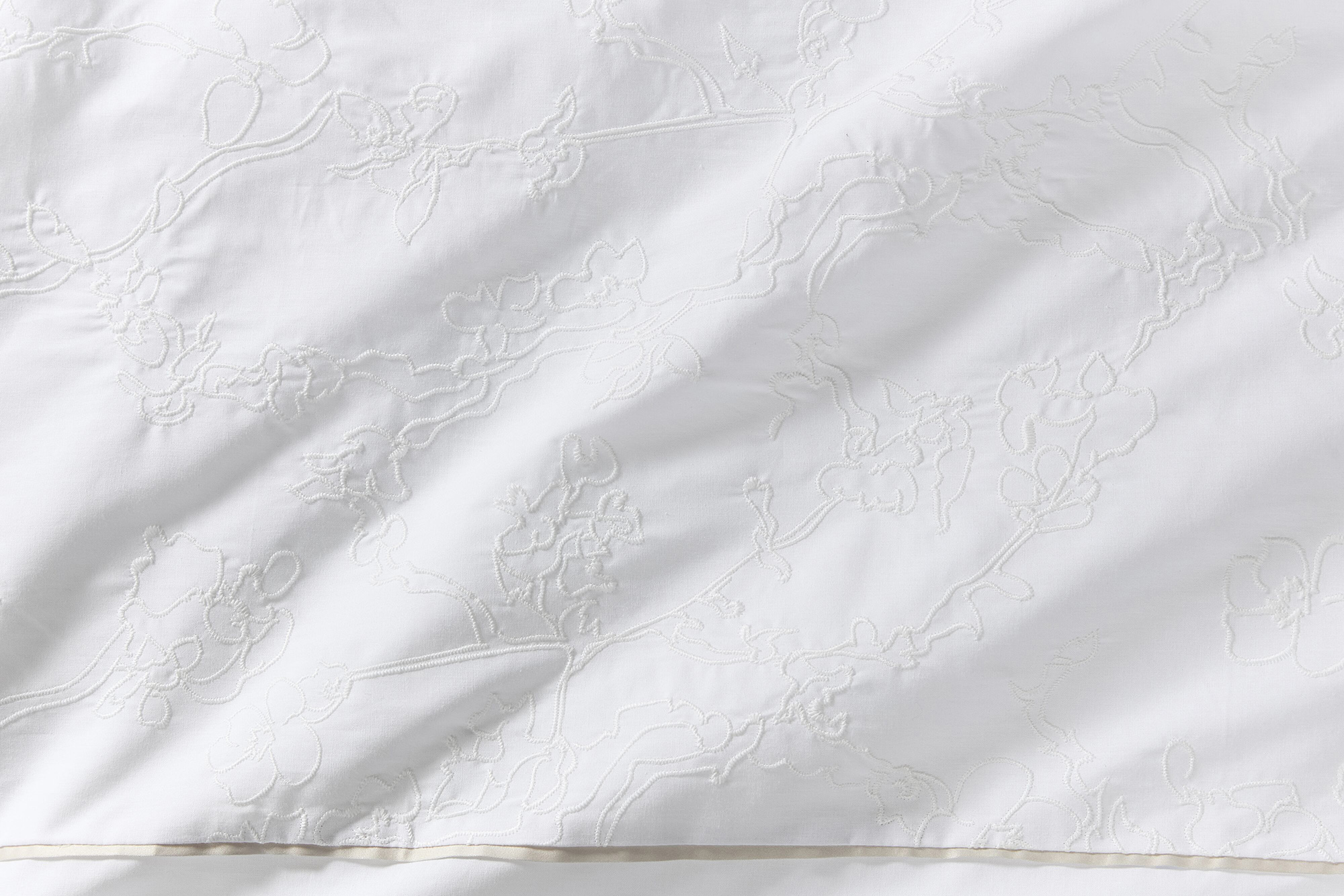 Beddinghouse Perkal-Bettwäsche Broderie Fleurie | weiss