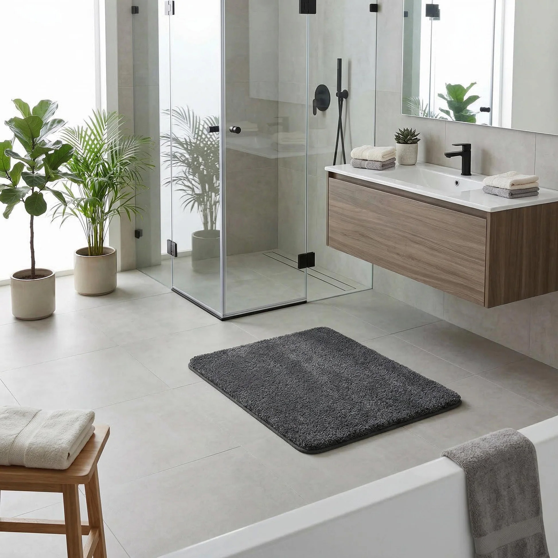 Kleine Wolke Badteppich Relax | Anthrazit
