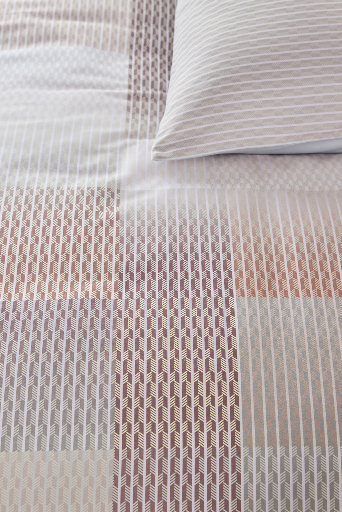 Beddinghouse Satin-Bettwäsche Digital Weave | grau-grün