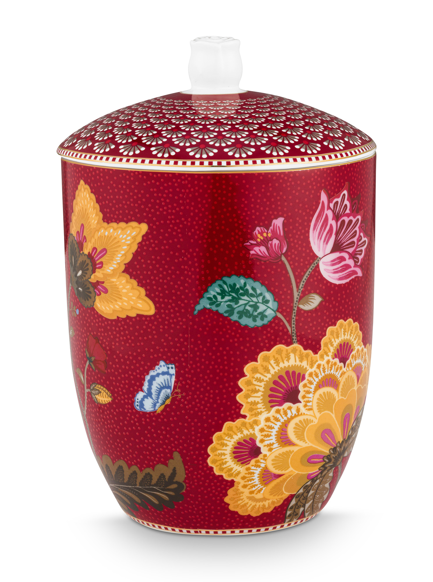 Pip Studio Vorratsdose Blooming Tales | Dark Red