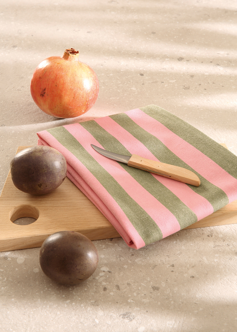 Cawö Geschirrtuch Prints & Stripes 546 | 24 oliv/rosa