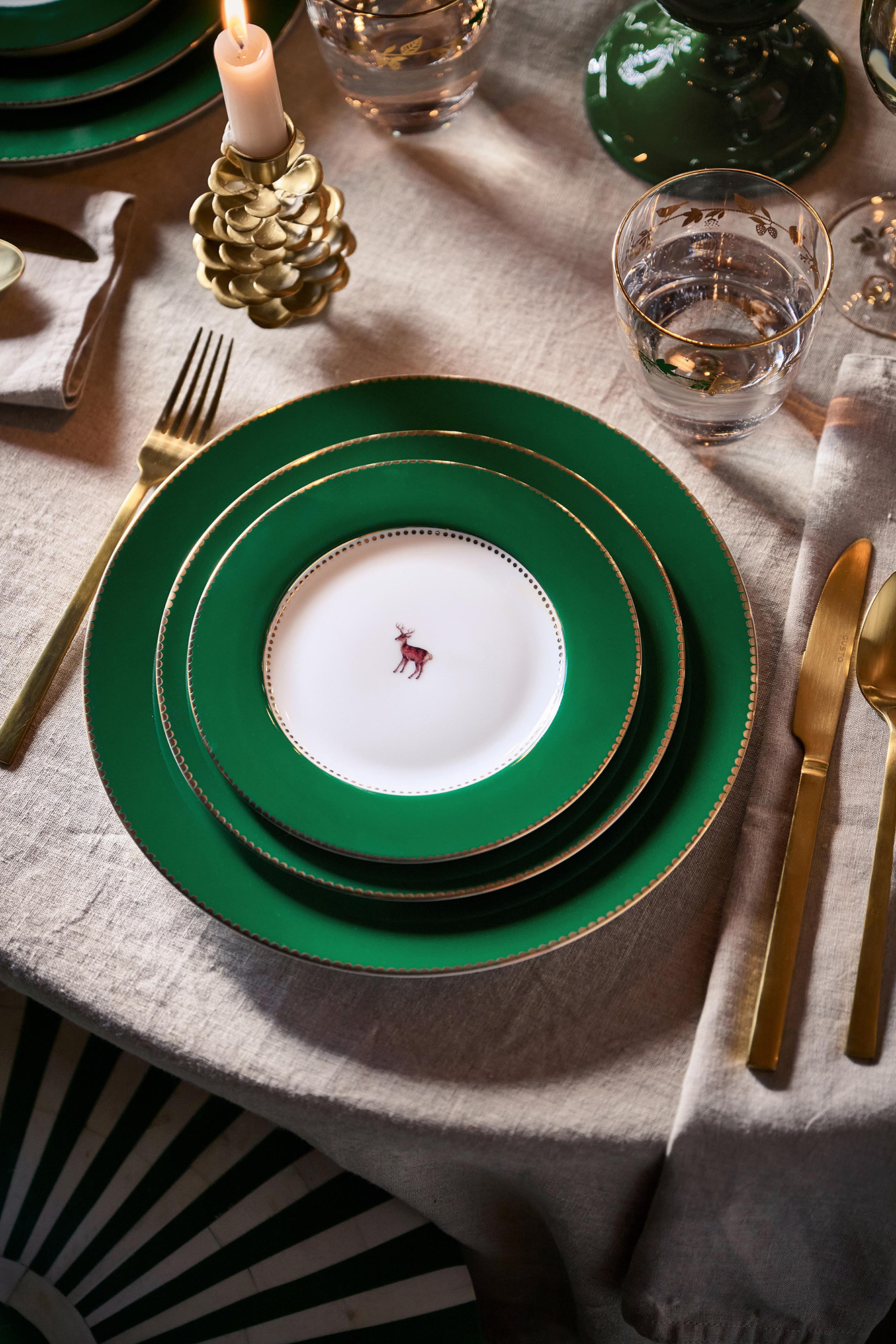 Pip Studio Gebäckteller Lovebirds | dunkelgrün