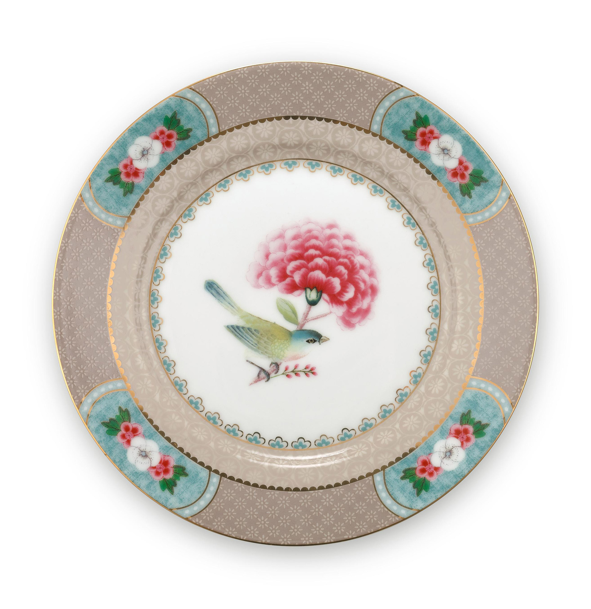 Pip Studio Gebäckteller Blushing Birds | khaki