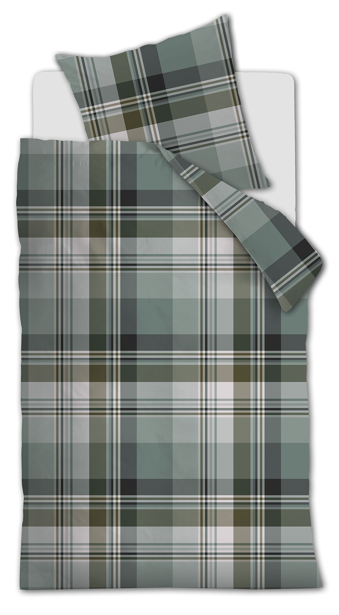 Beddinghouse Flanellbettwäsche Vernon | grün