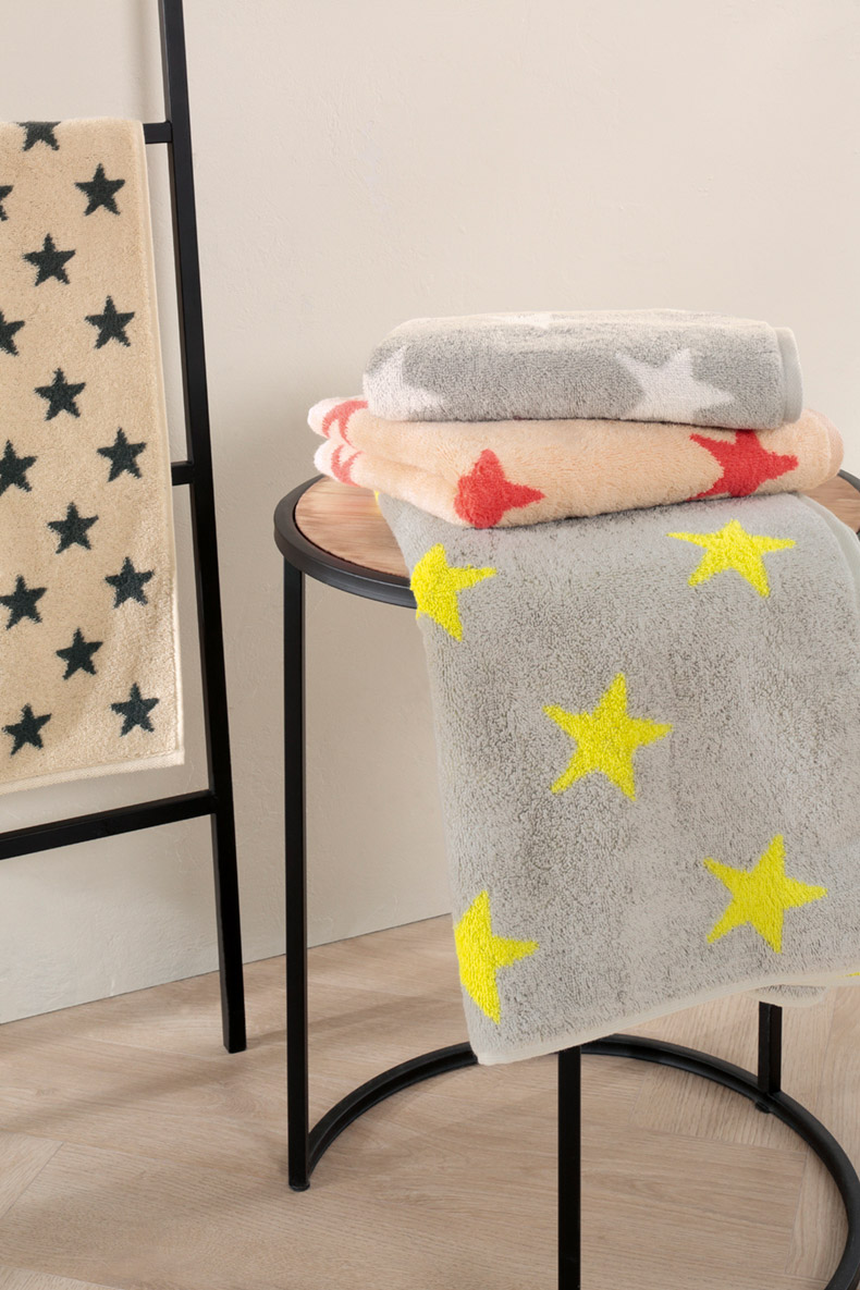 Cawö Handtuch New Stars 6260 | 75 platin/lime