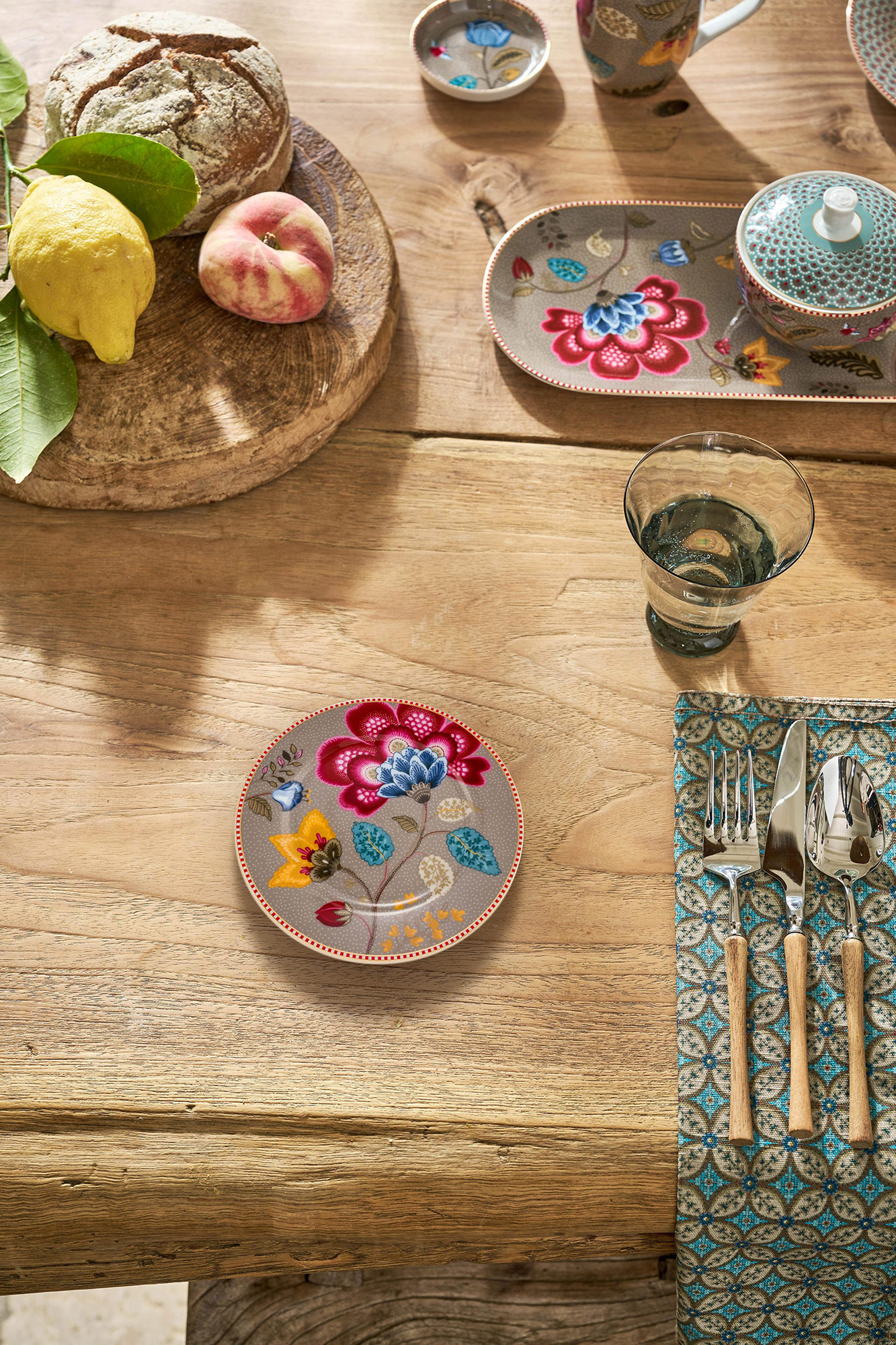 Pip Studio Gebäckteller Blooming Tales | Khaki